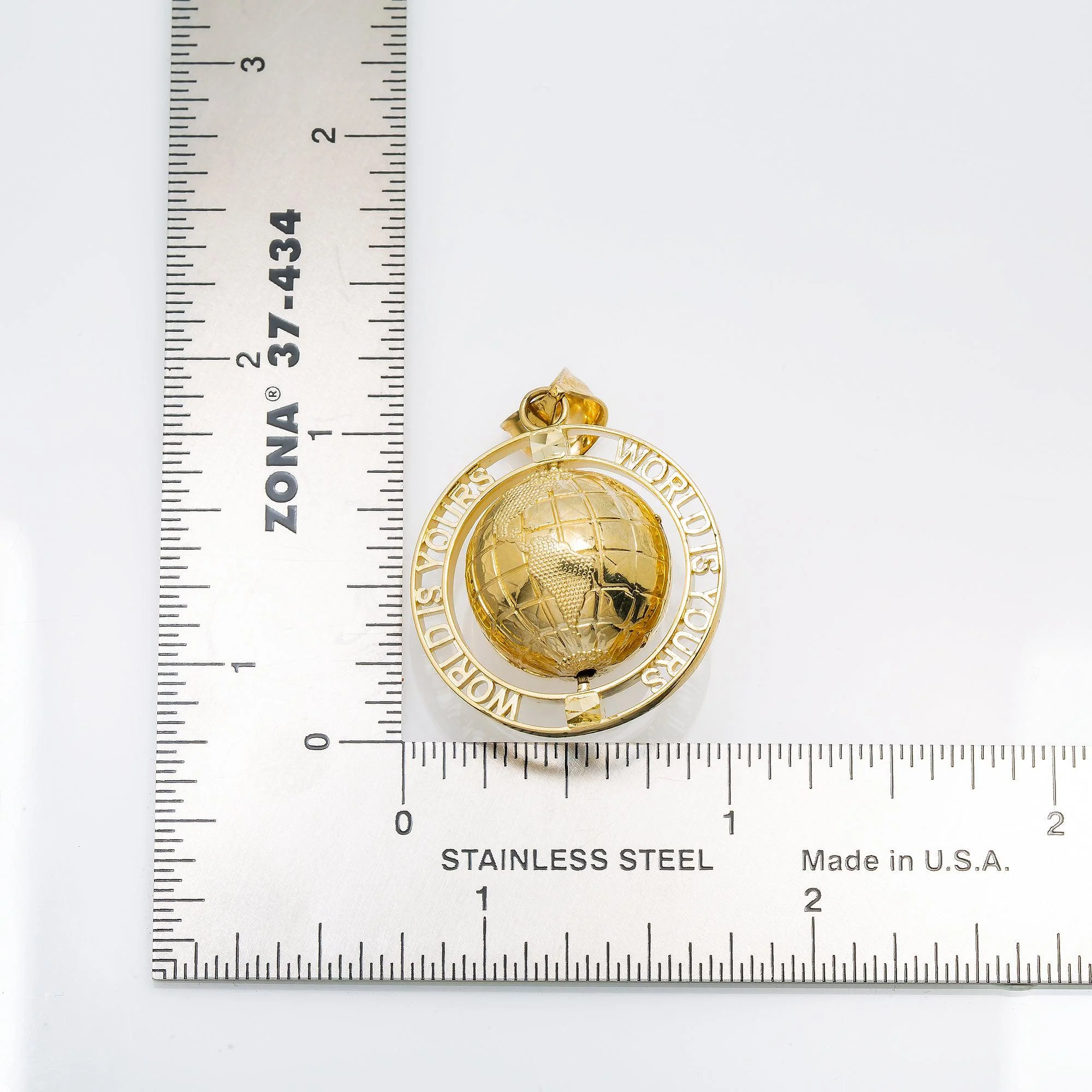 10K GOLD 3D WORLD IS YOURS PENDANT 6.5G - Image 4