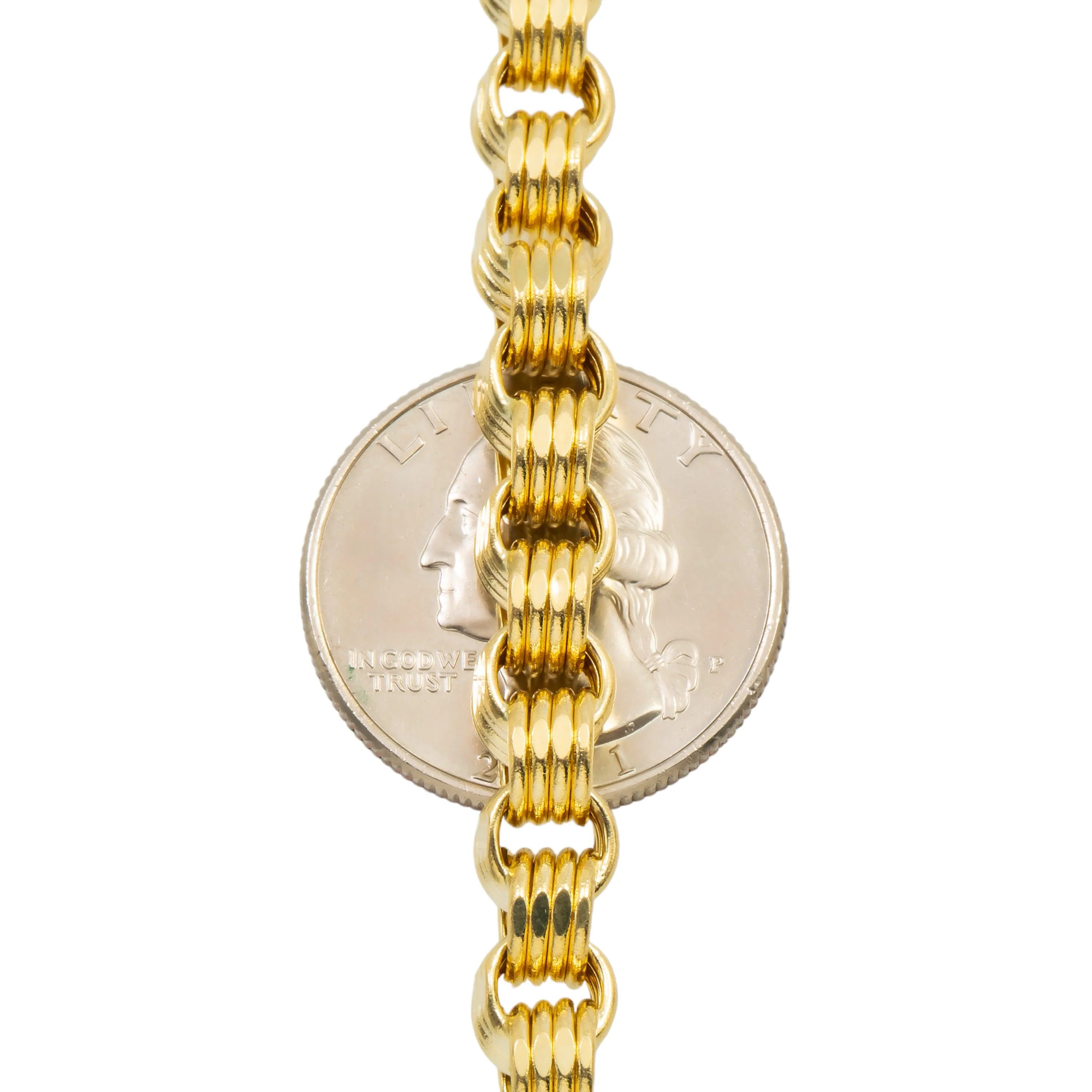 10K GOLD 6.6MM HOLLOW BOX BYZANTINE CHAIN - Image 5