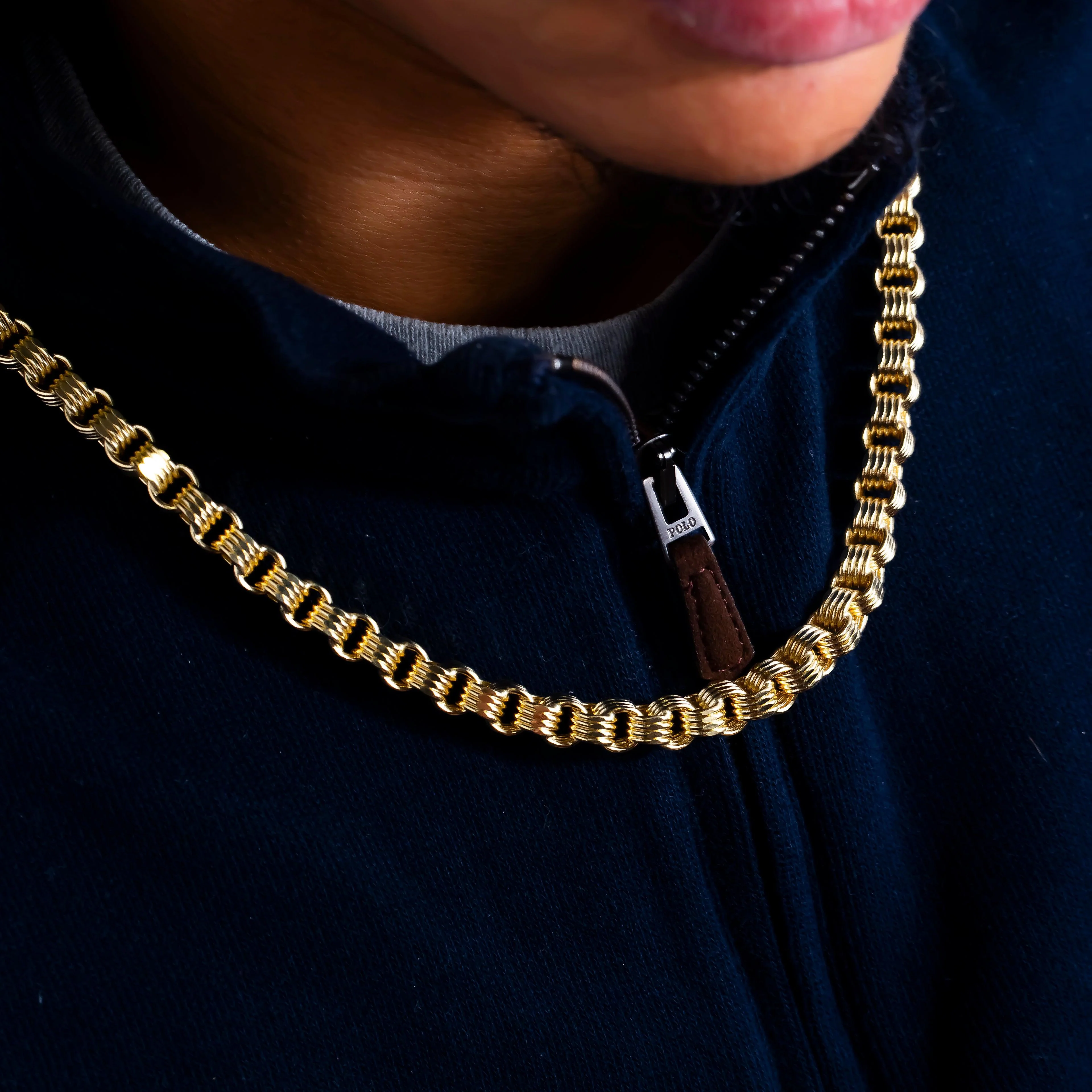 10K GOLD 7.32MM HOLLOW BOX BYZANTINE CHAIN - Image 2