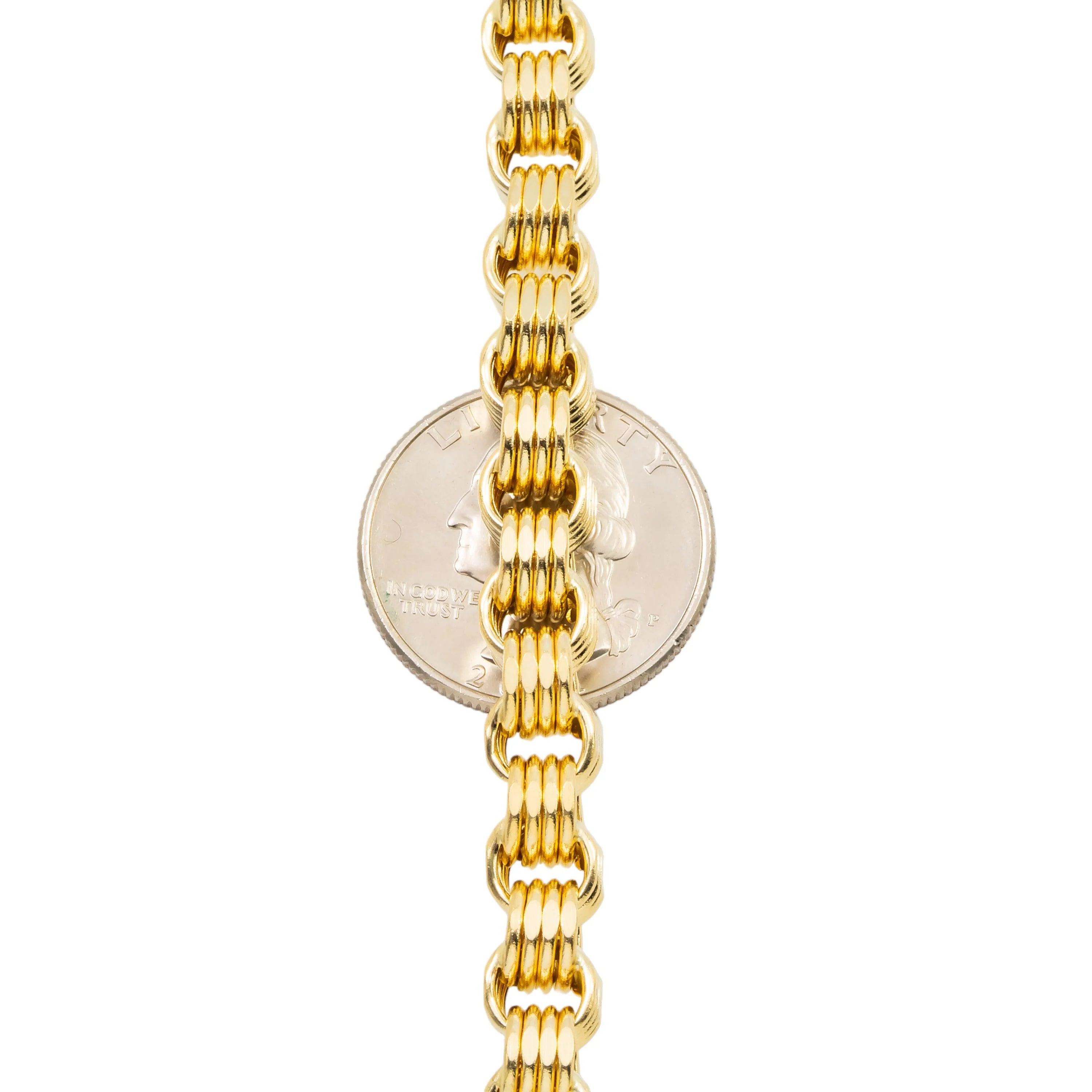 10K GOLD 7.32MM HOLLOW BOX BYZANTINE CHAIN - Image 5