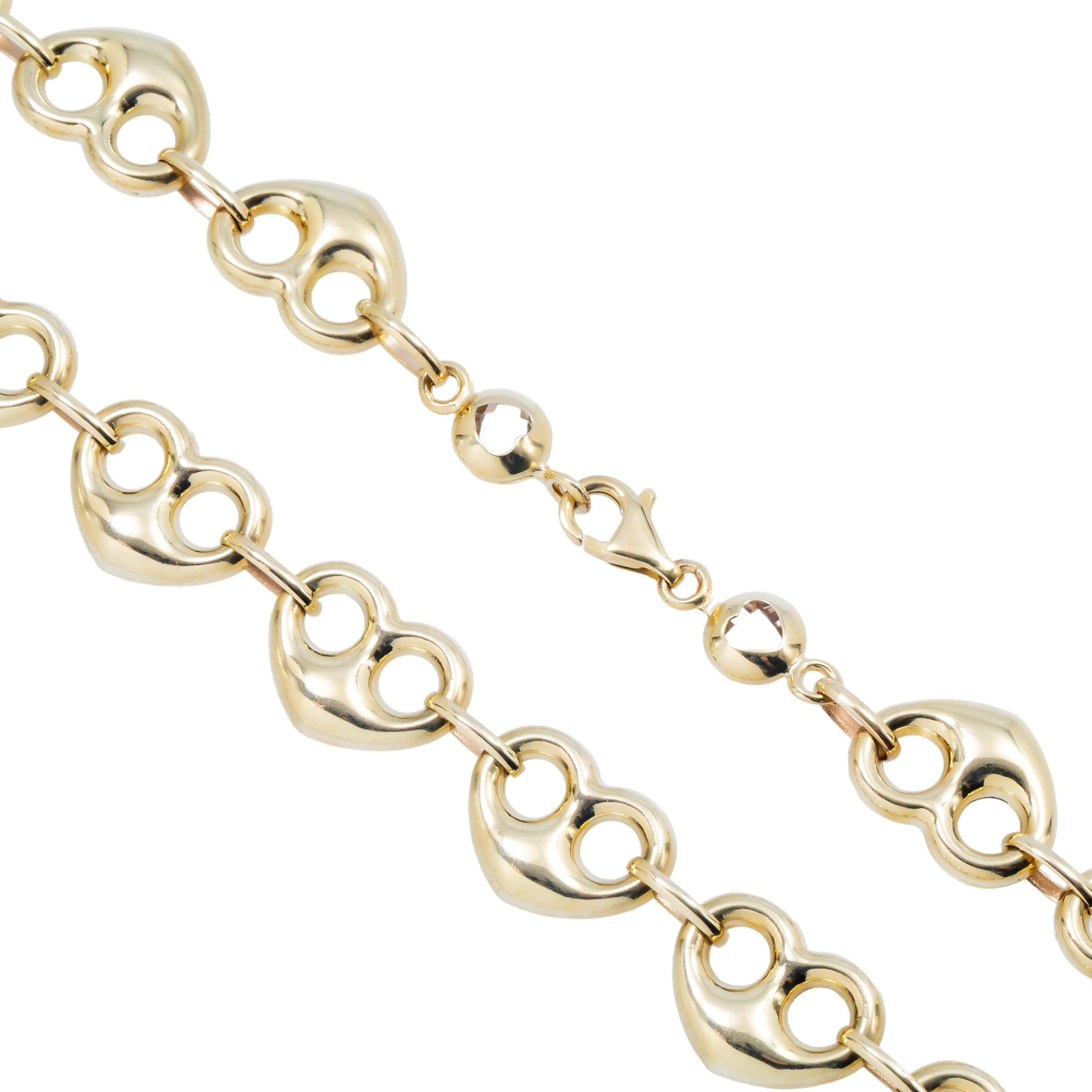 10K GOLD 9.38MM HOLLOW PUFFED HEART SHAPE CHAIN - Image 3