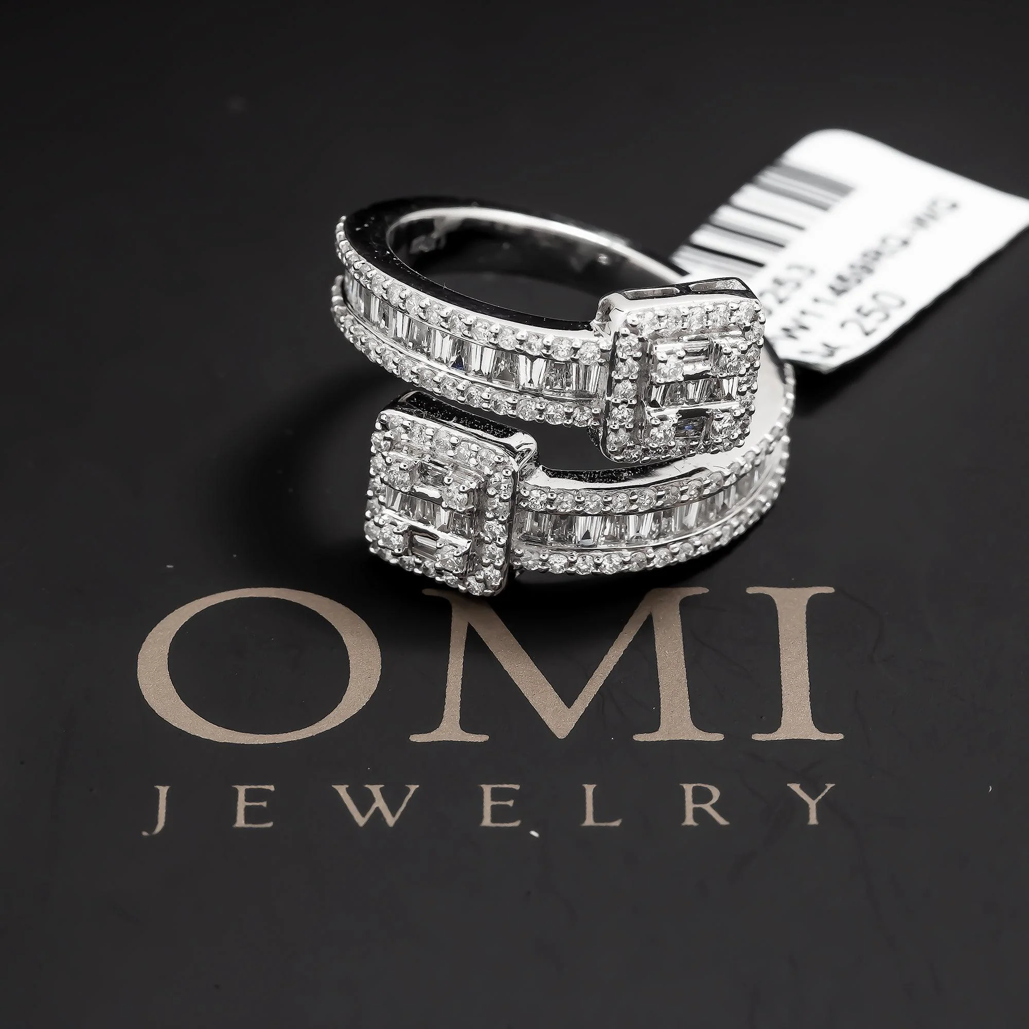10K GOLD BAGUETTE AND ROUND DIAMOND DOUBLE SQUARE RING 1.27 CT - Image 4