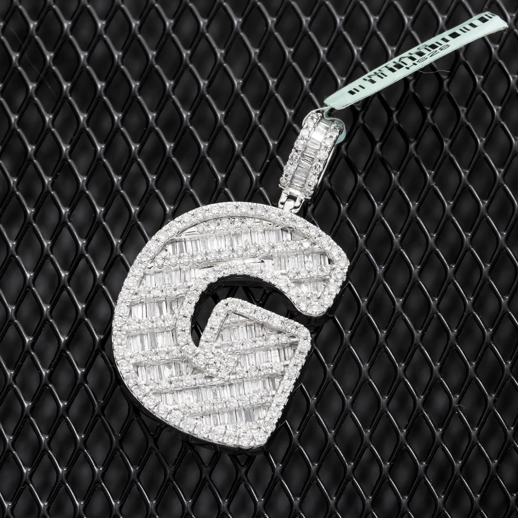 10K GOLD BAGUETTE AND ROUND DIAMOND INITIAL G PENDANT 1.50 CT - Image 2