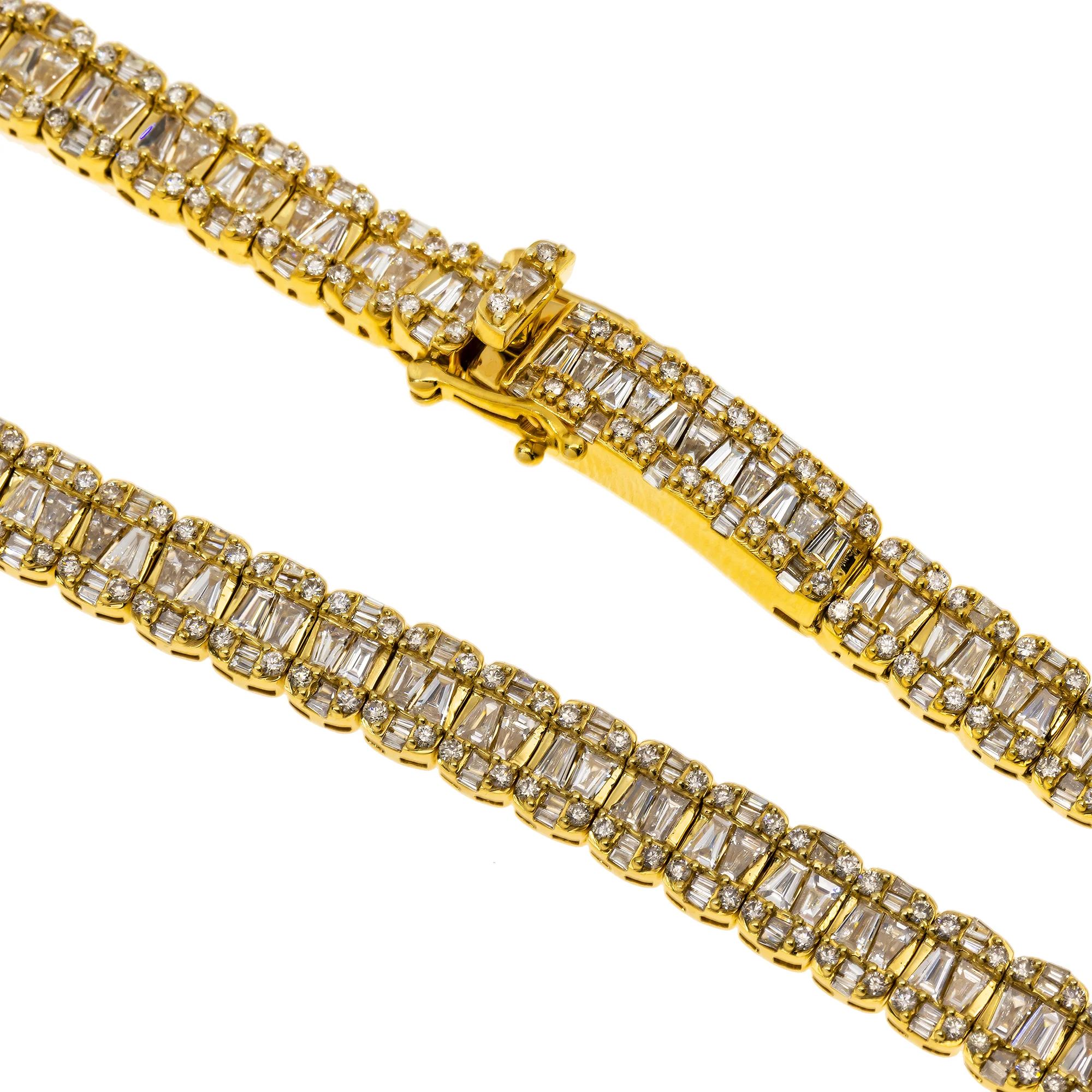10K GOLD BAGUETTE CLUSTER AND ROUND DIAMOND CHAIN 20.00 CT - Image 3