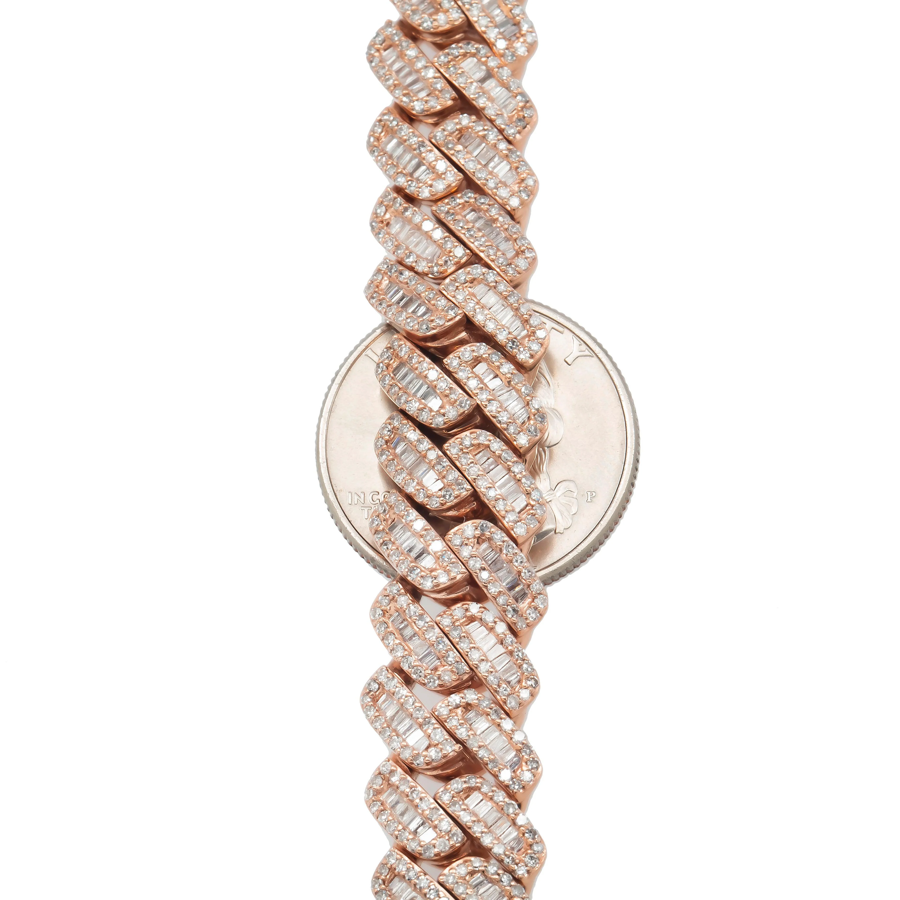 10K GOLD BAGUETTE DIAMOND 12MM CUBAN LINK CHAIN 20.59 CT - Image 10