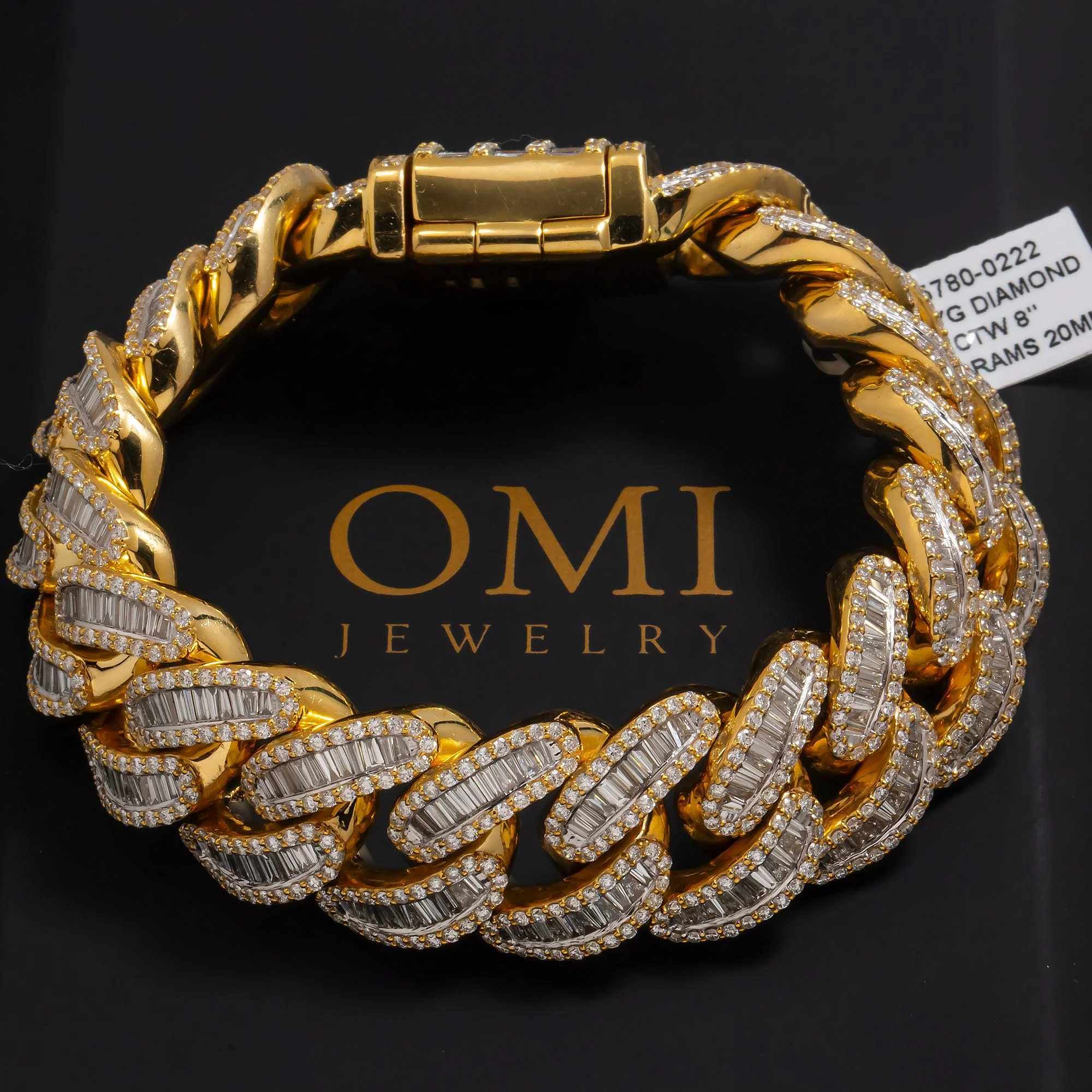 10K GOLD BAGUETTE DIAMONDS 20MM CUBAN LINK BRACELET 18.38 CT - Image 4