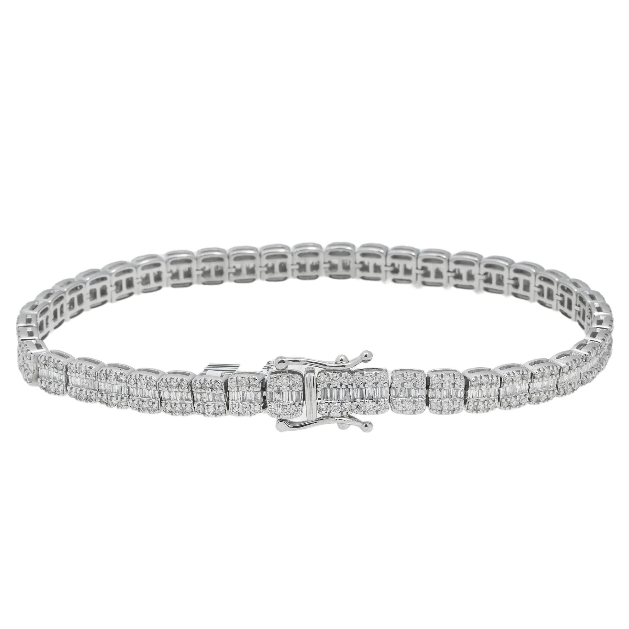 10K GOLD BAGUETTE DIAMONDS BRACELET 3.66 CT - Image 3