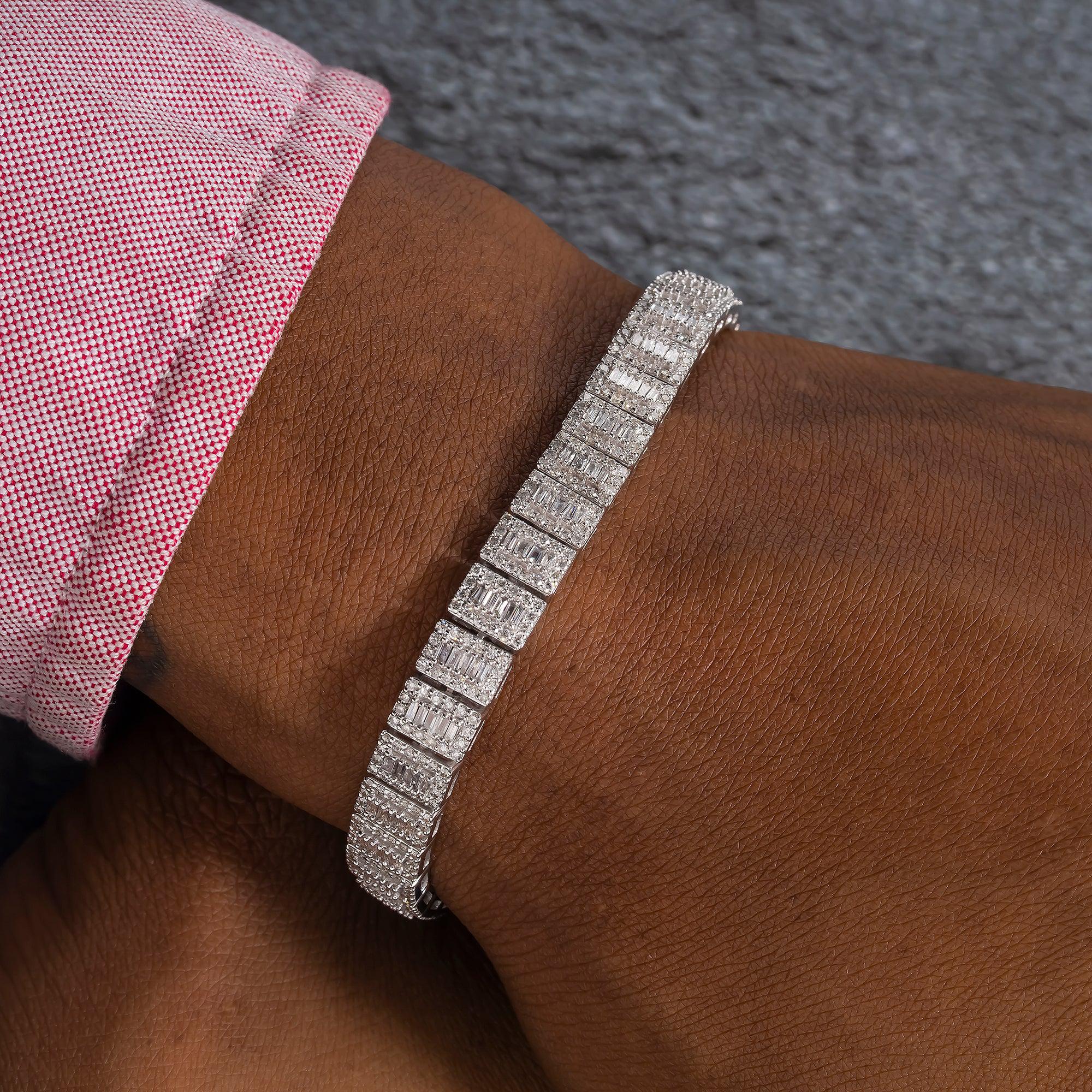 10K GOLD BAGUETTE DIAMONDS BRACELET 4.84 CT - Image 2