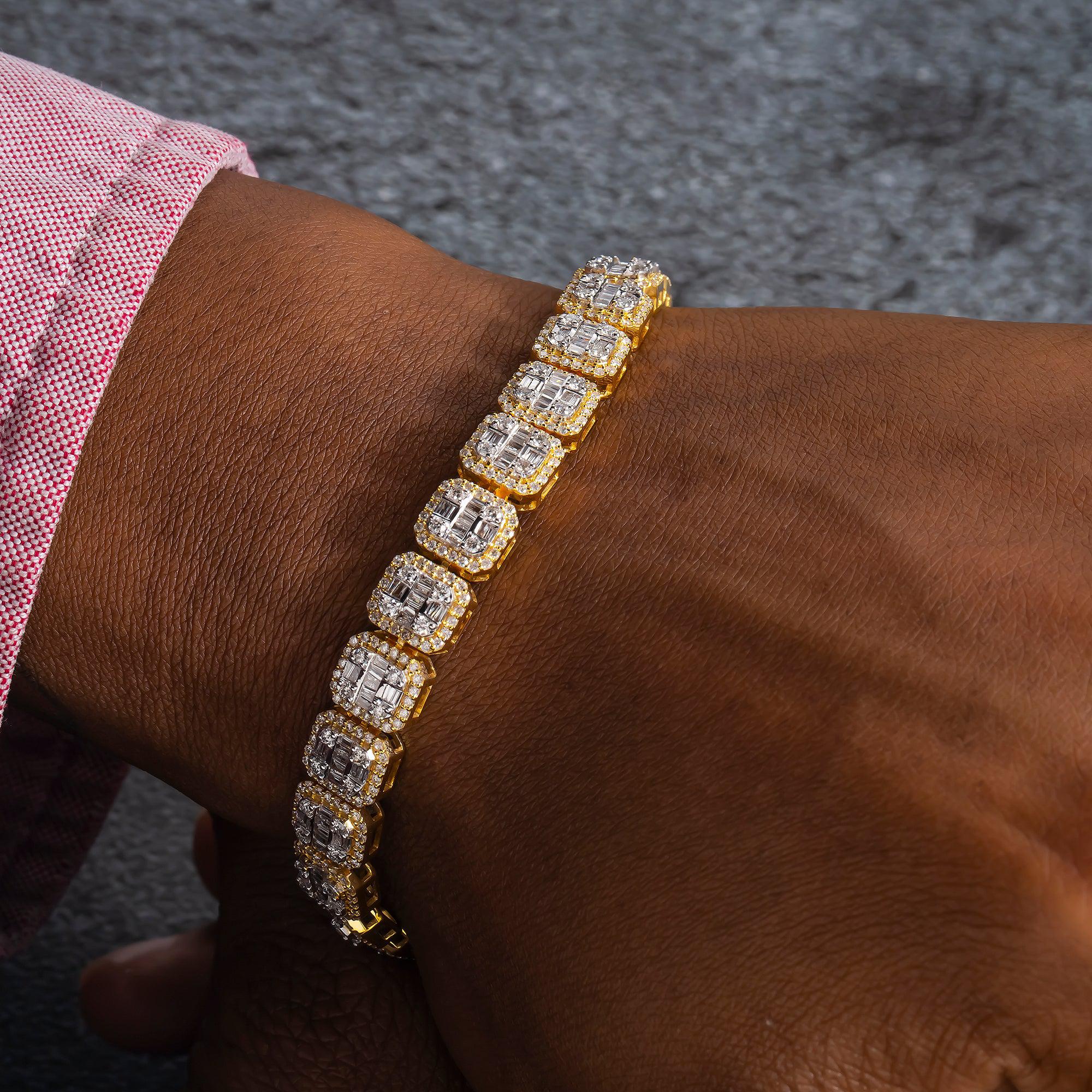10K GOLD BAGUETTE DIAMONDS BRACELET 5.70 CT - Image 2