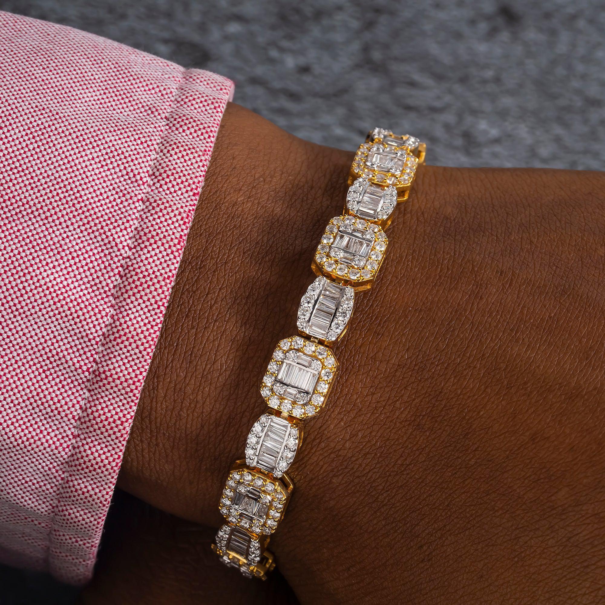 10K GOLD BAGUETTE DIAMONDS BRACELET 6.94 CT - Image 2