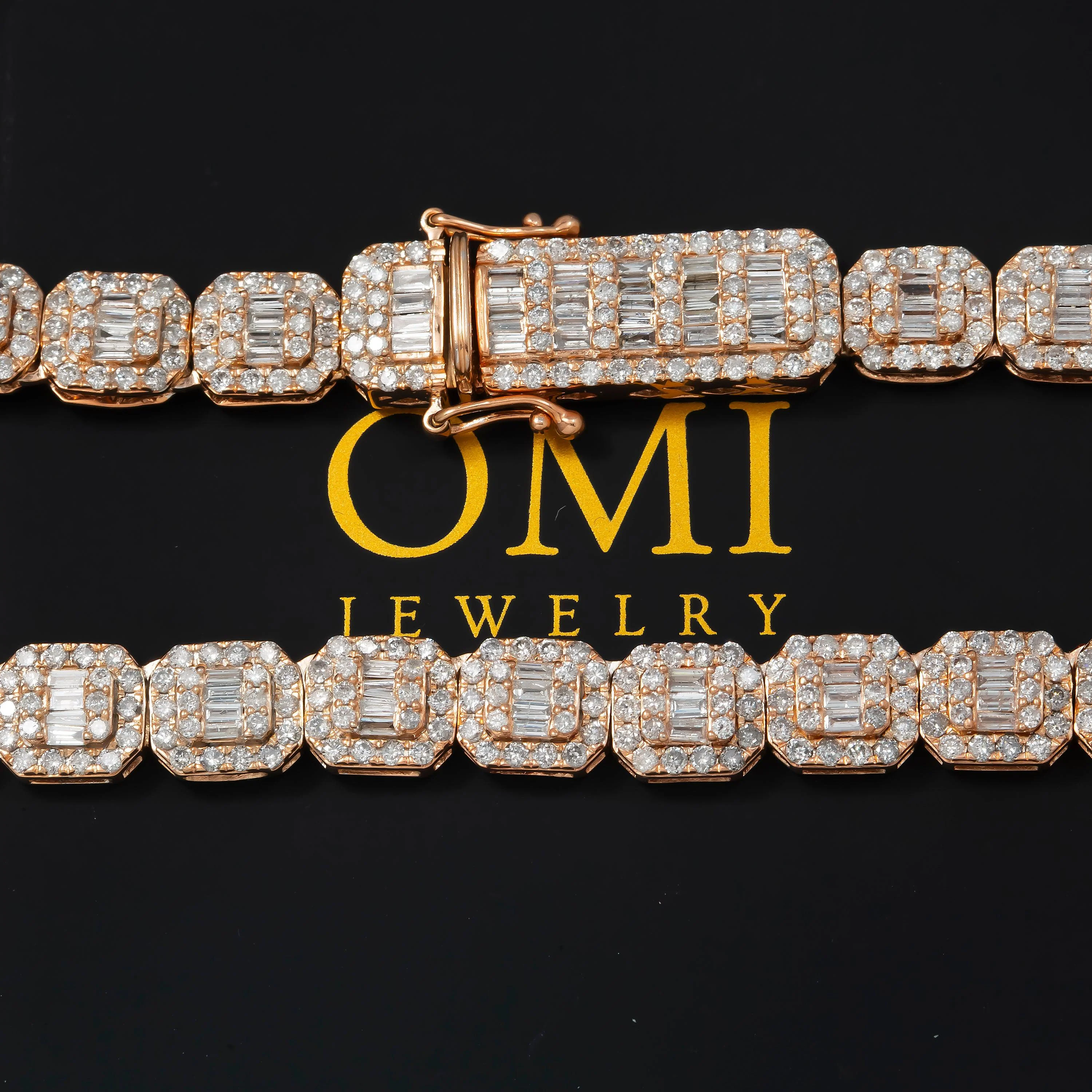 10K GOLD BAGUETTE DIAMOND CHAIN 19.55 CT - Image 4