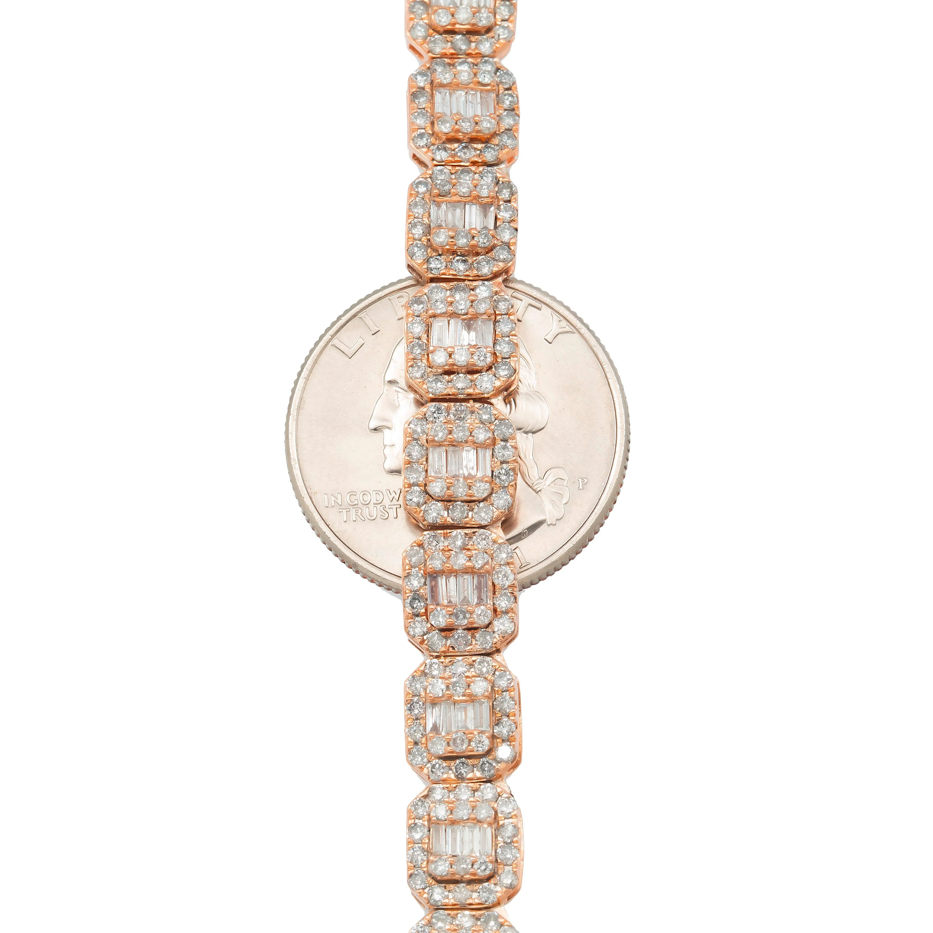 10K GOLD BAGUETTE DIAMOND CHAIN 19.55 CT - Image 5