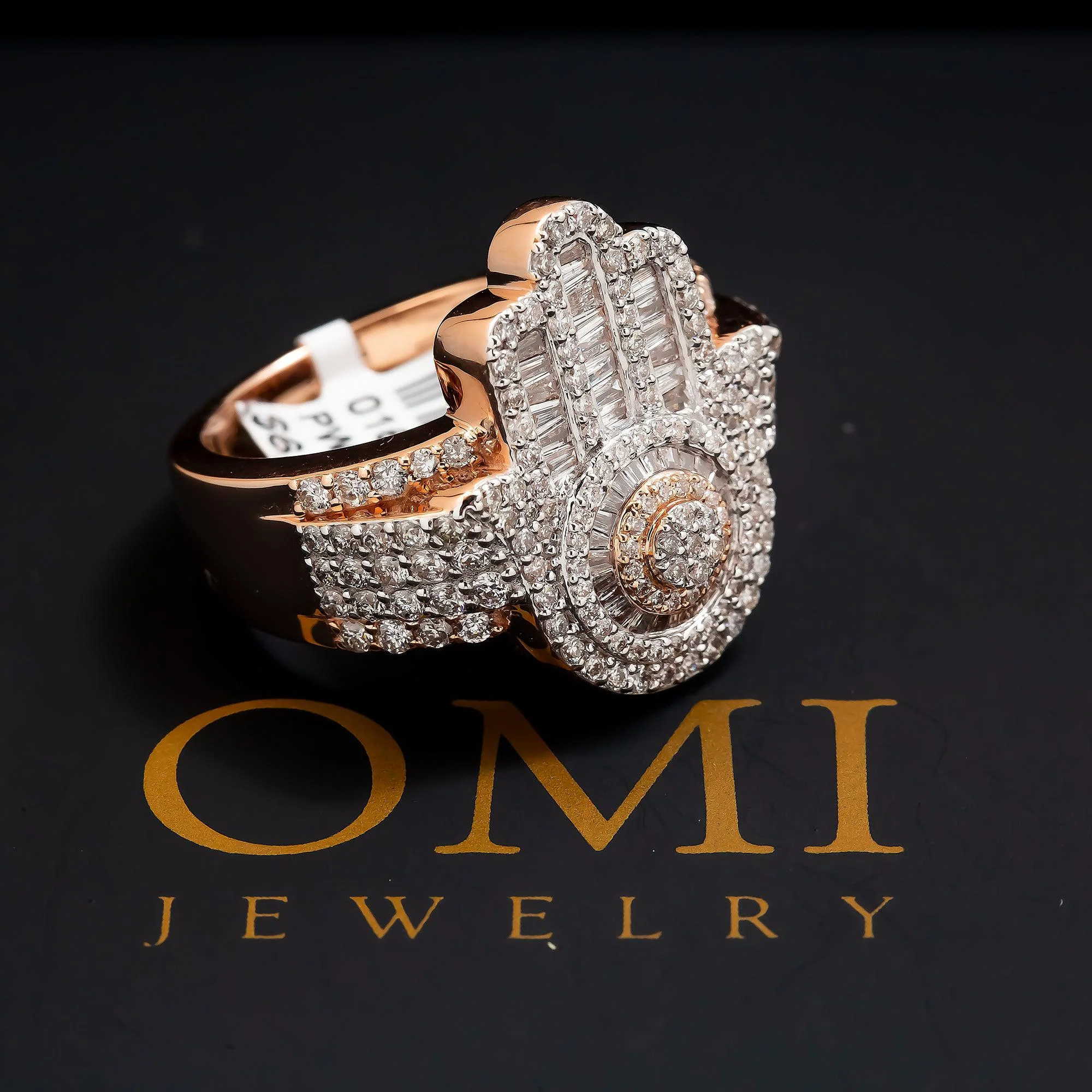 10K GOLD BAGUETTE DIAMOND HAMSA RING 1.92 CT - Image 8