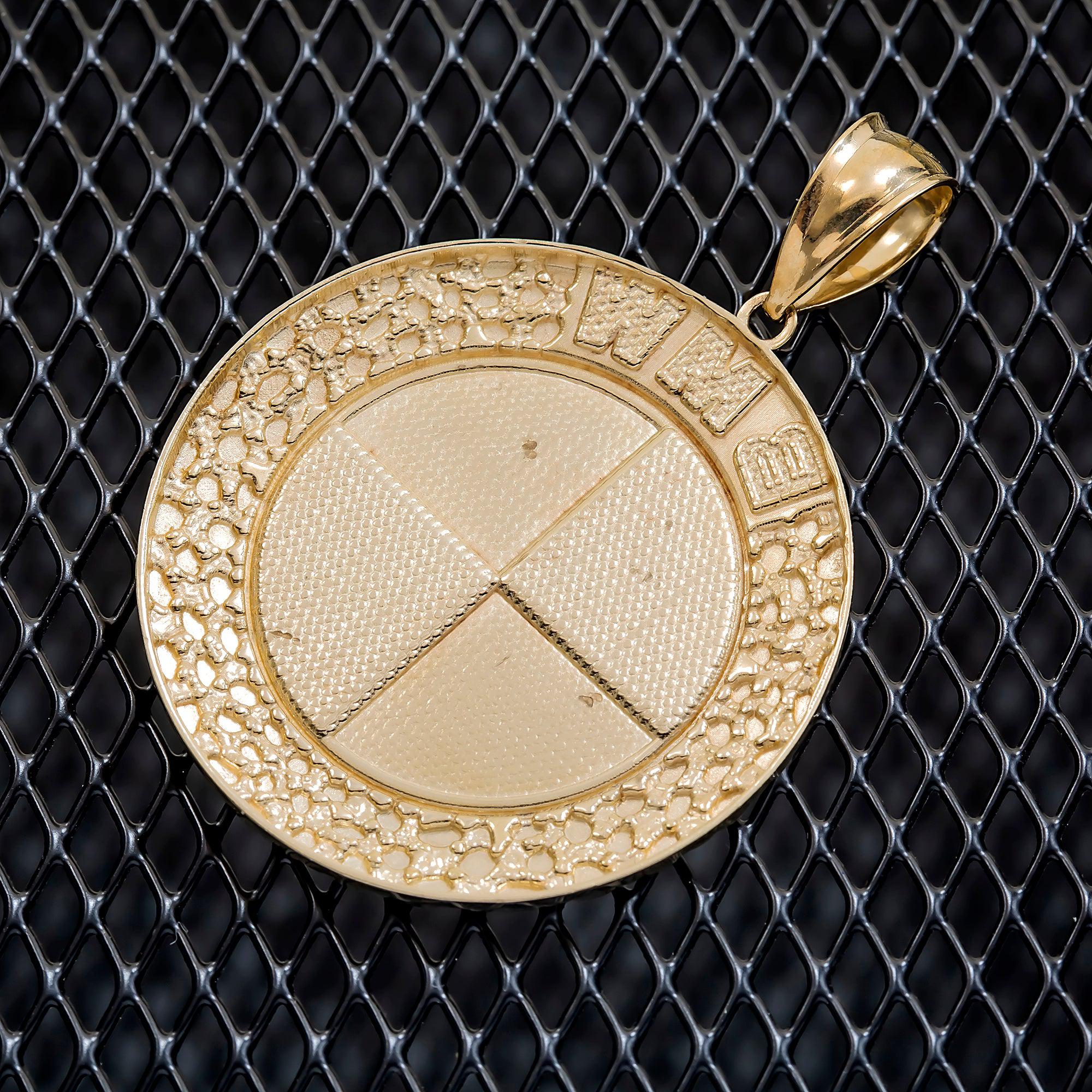 10K GOLD BMW COIN SHAPE NUGGET PENDANT 9.1G - Image 3