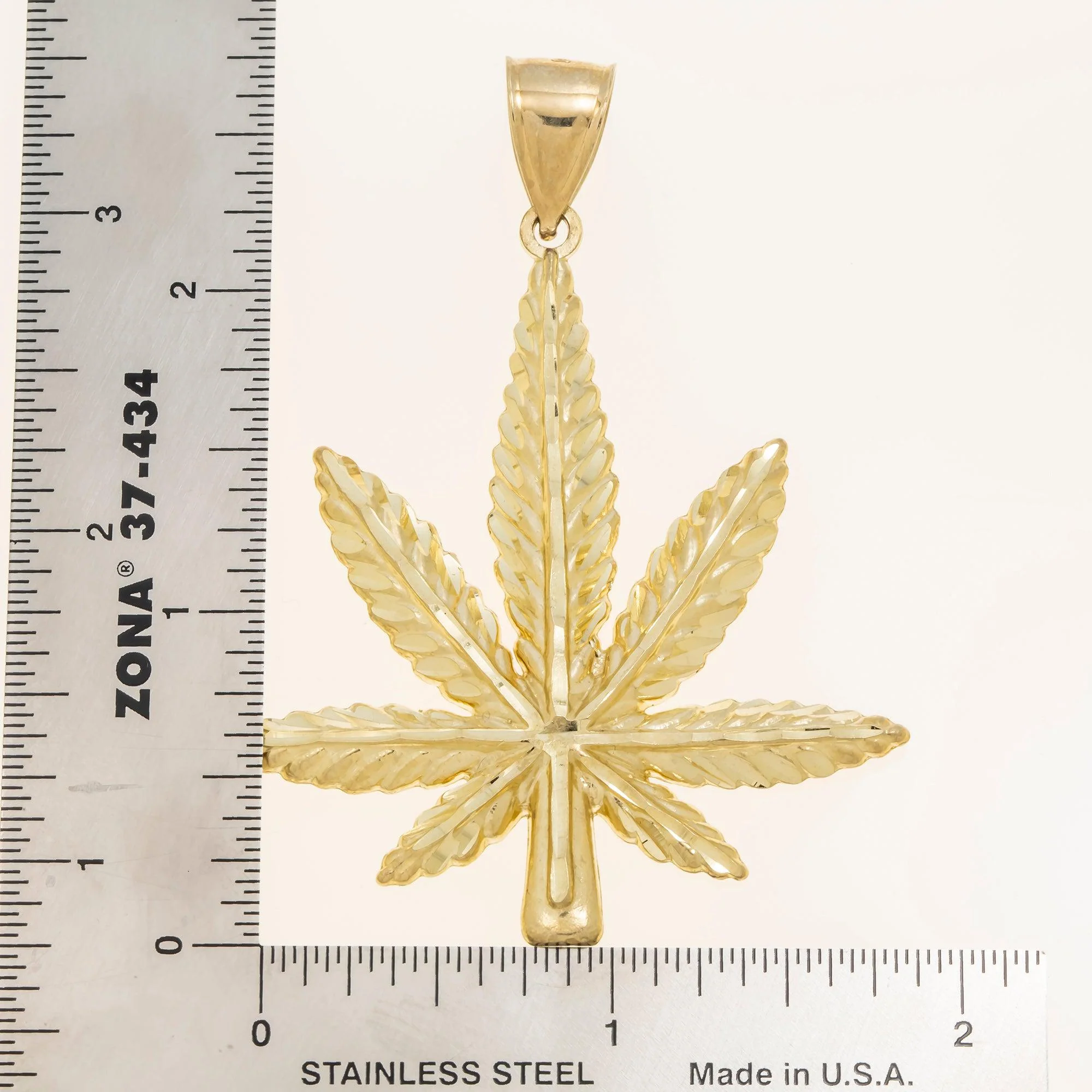 10K GOLD CANNABIS LEAF PENDANT 10.0G - Image 4