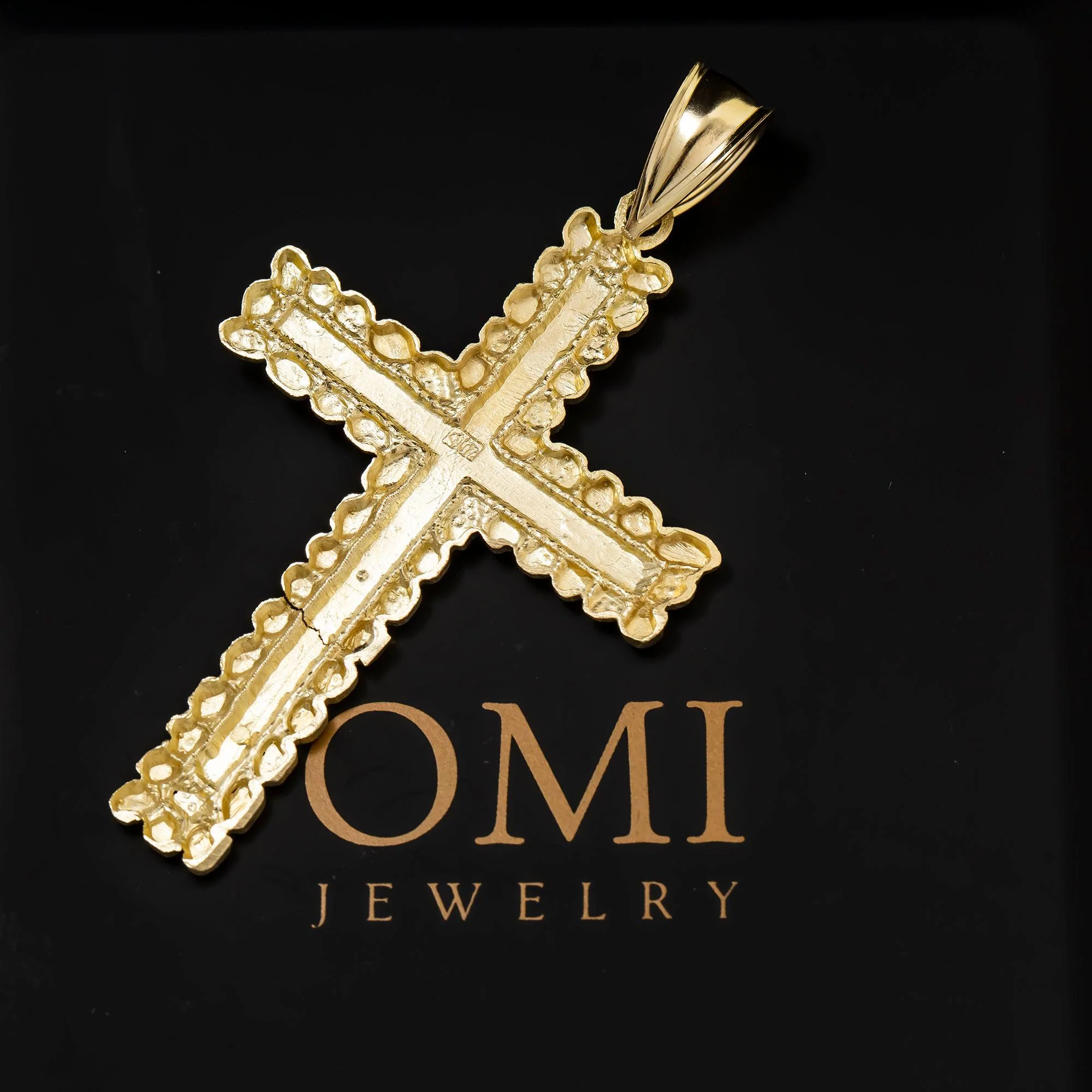 10K GOLD CROSS NUGGET PENDANT 6.1G - Image 3