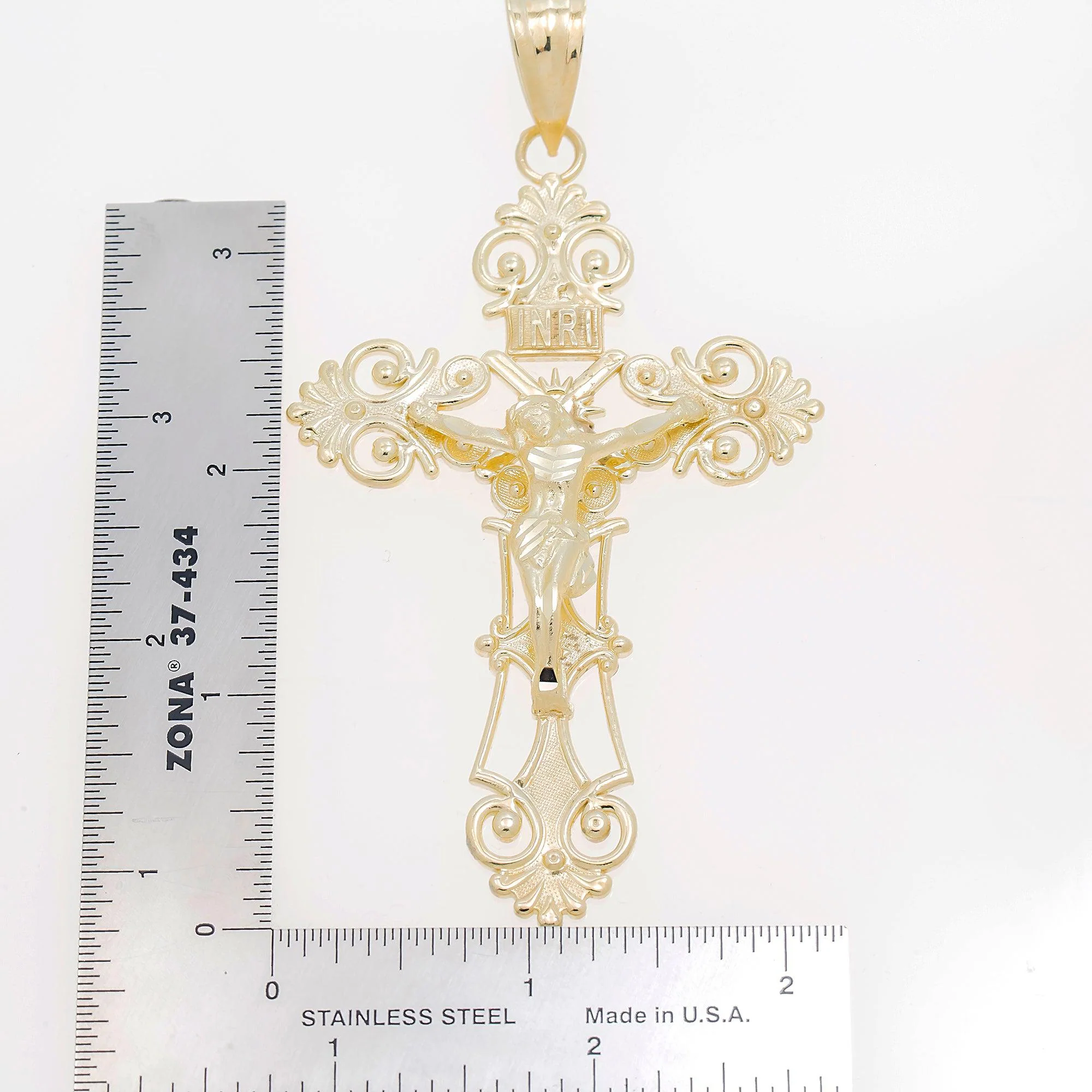 10K GOLD CRUCIFIX PENDANT 21.8G - Image 4