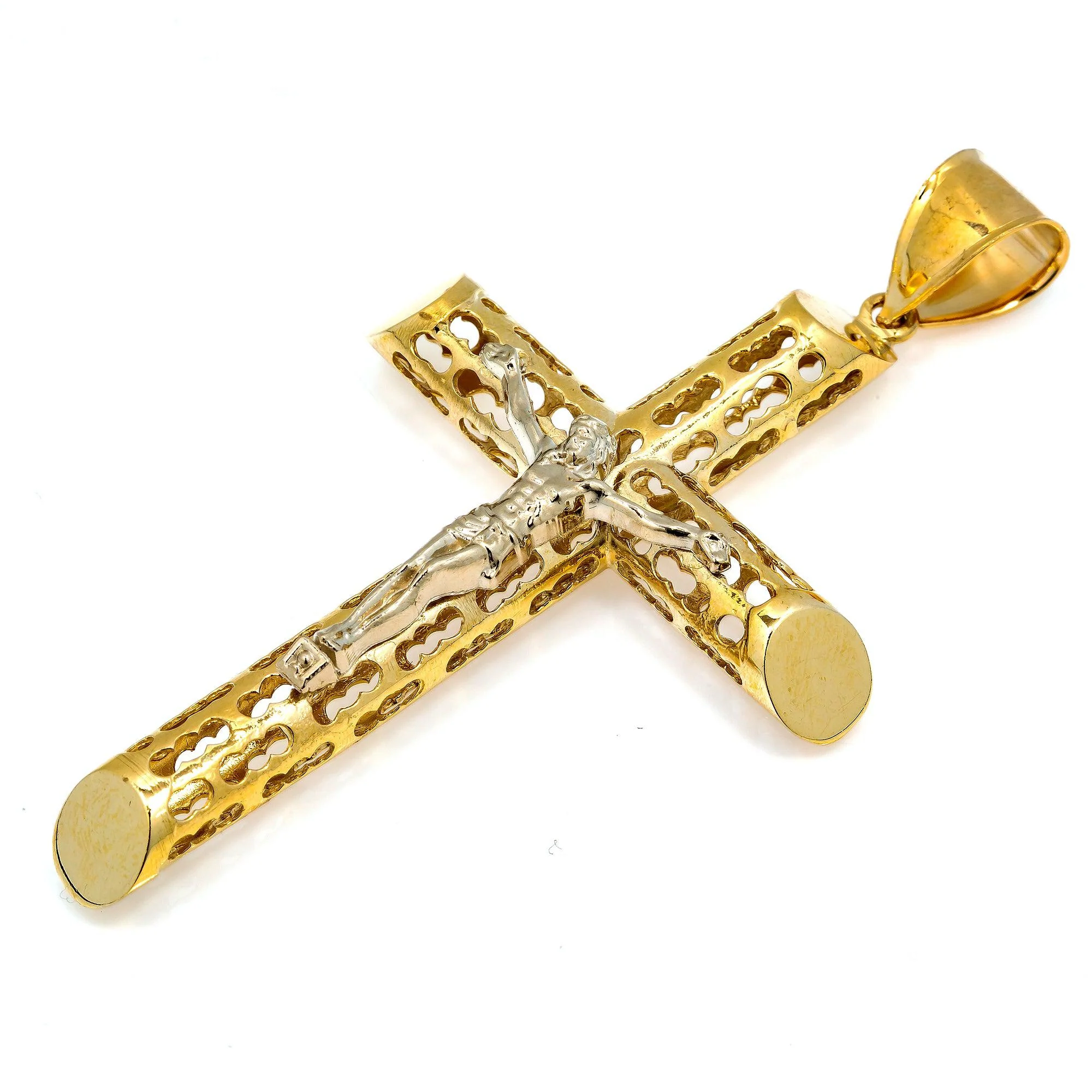 10K GOLD CRUCIFIX PENDANT 3.25" - Image 2