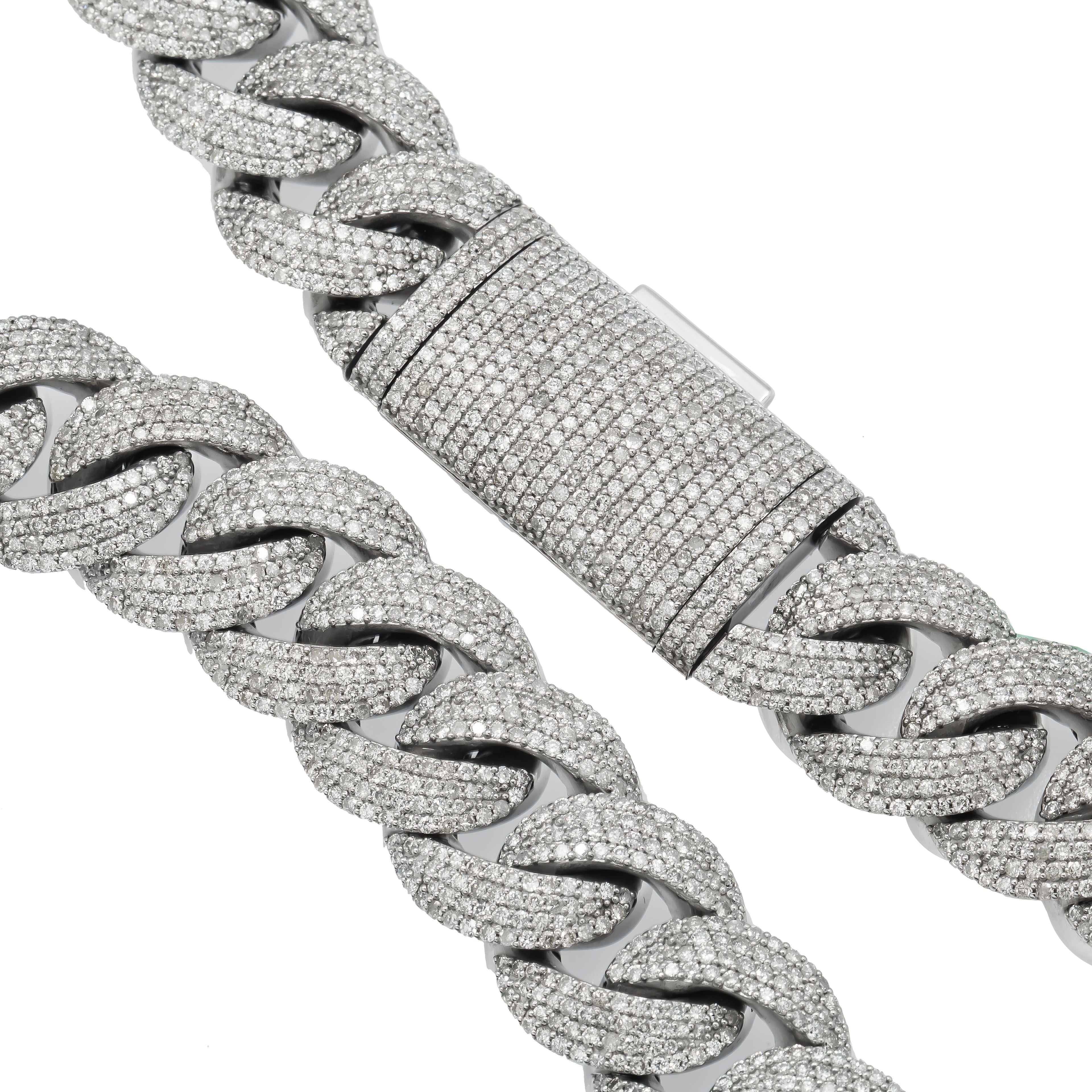 10K GOLD DIAMOND 20MM CUBAN LINK CHAIN 46.98 CT - Image 3