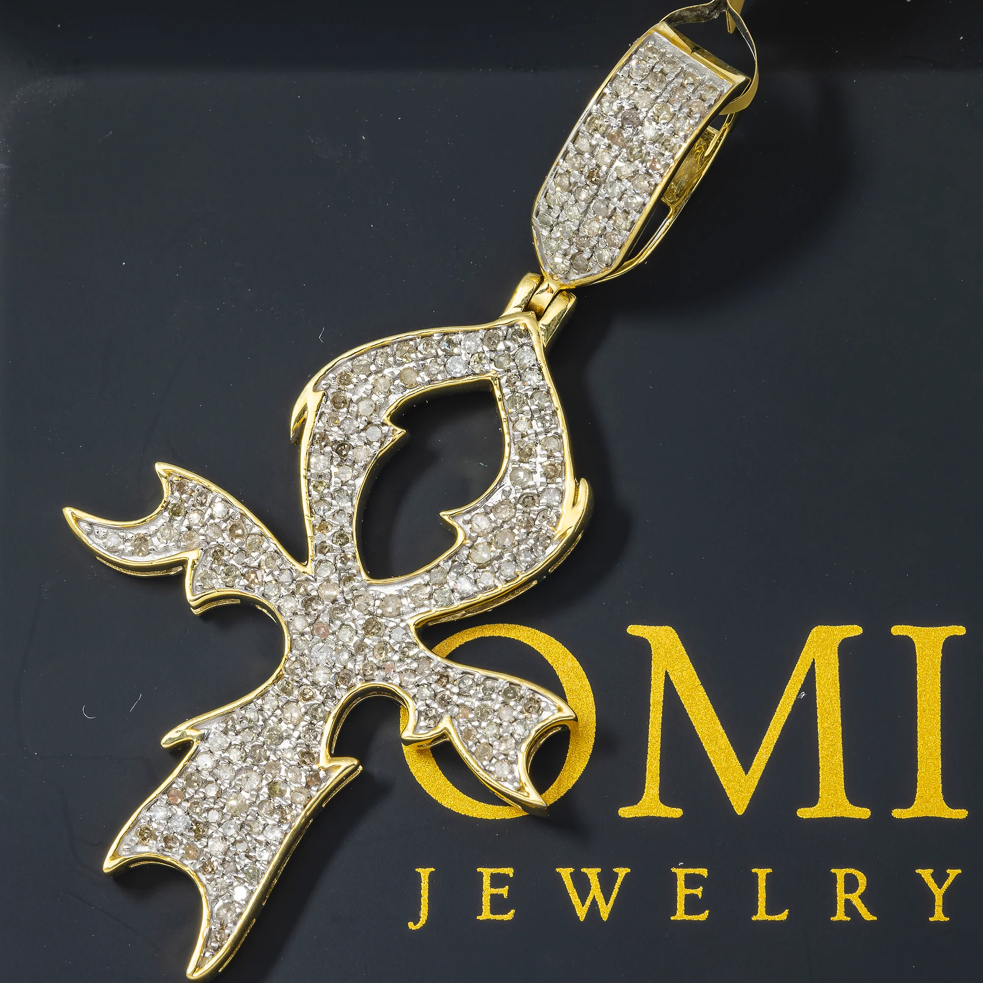 10K GOLD DIAMOND ANKH PENDANT 1.00 CT - Image 2