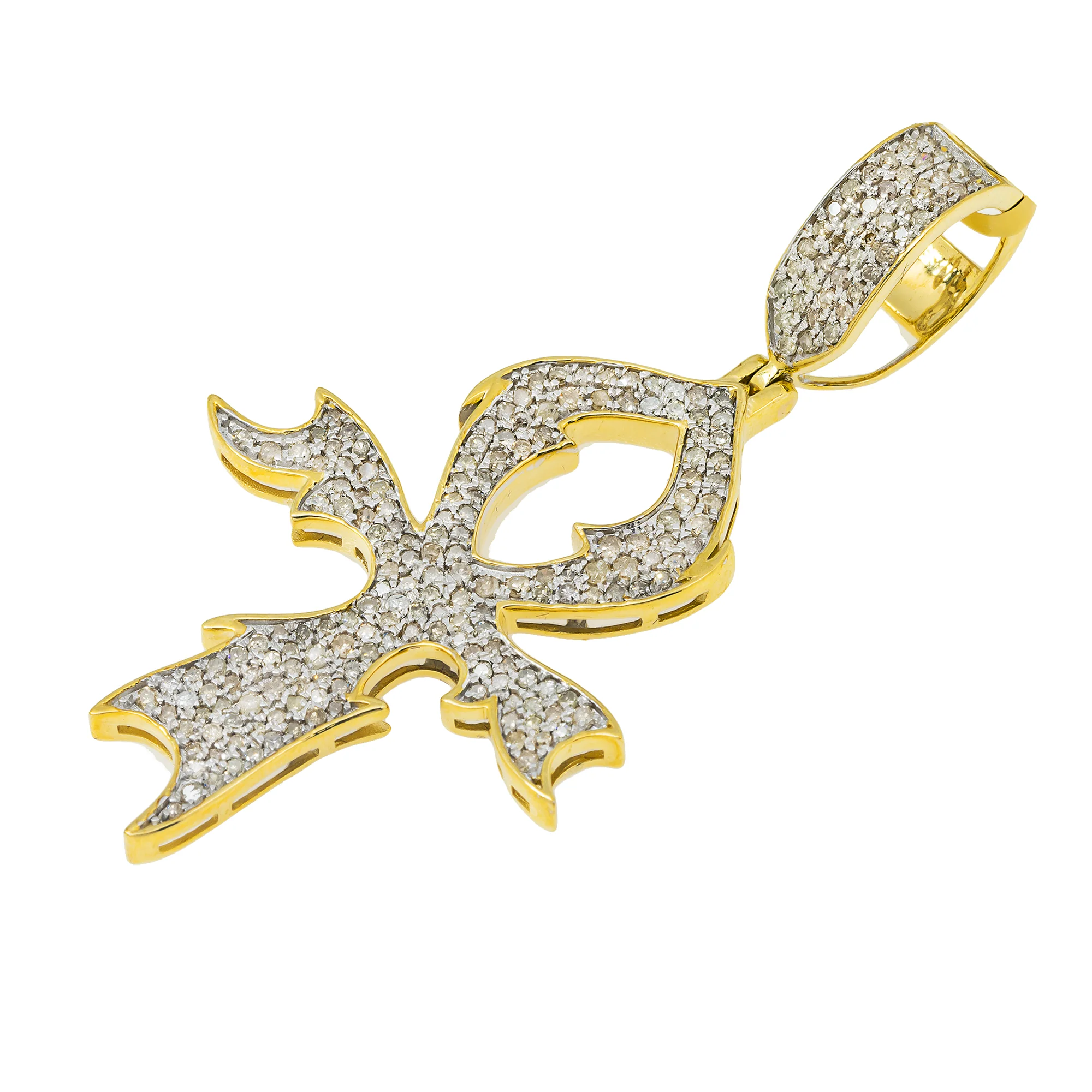 10K GOLD DIAMOND ANKH PENDANT 1.00 CT - Image 3