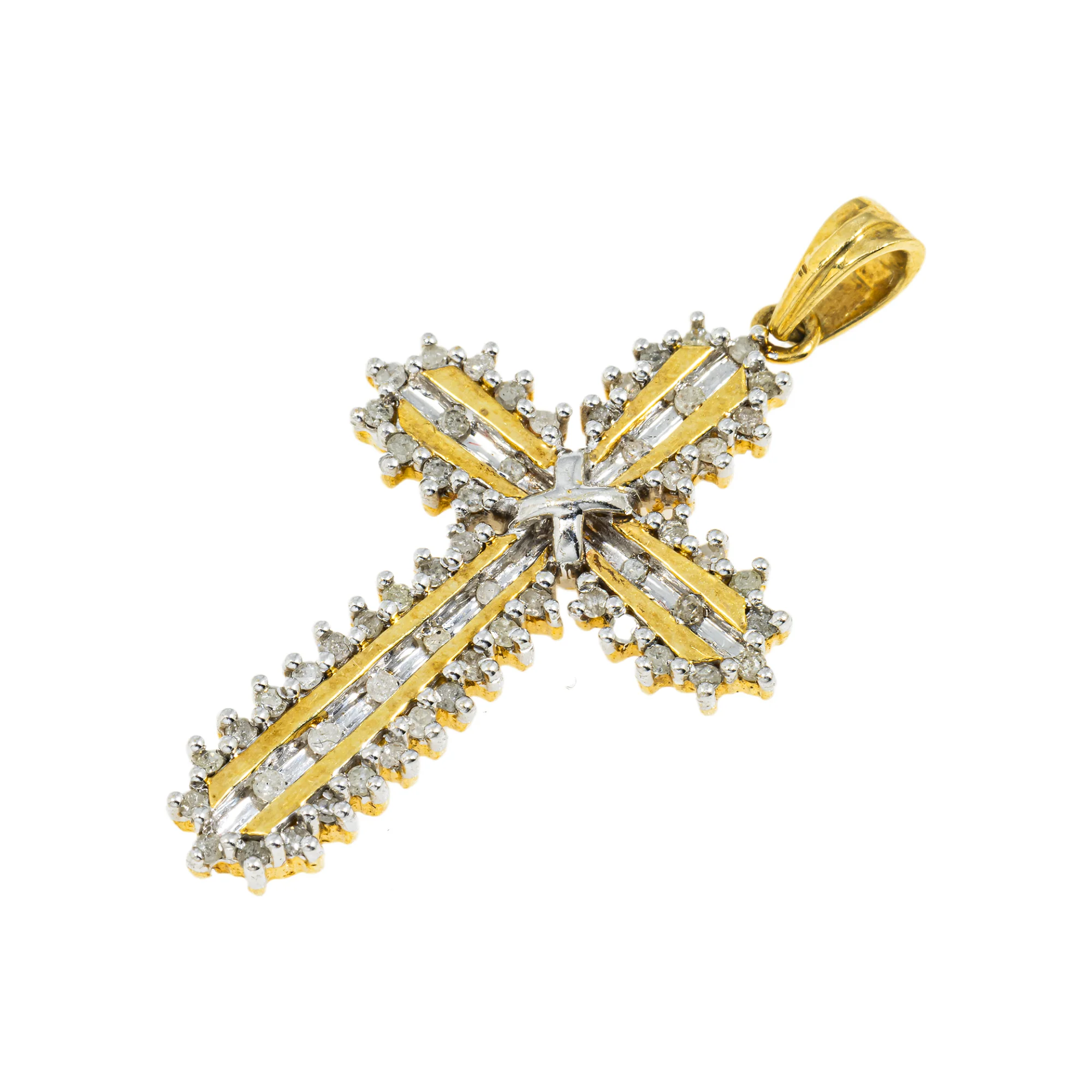 10K GOLD DIAMOND CROSS PENDANT 0.50 CT - Image 3