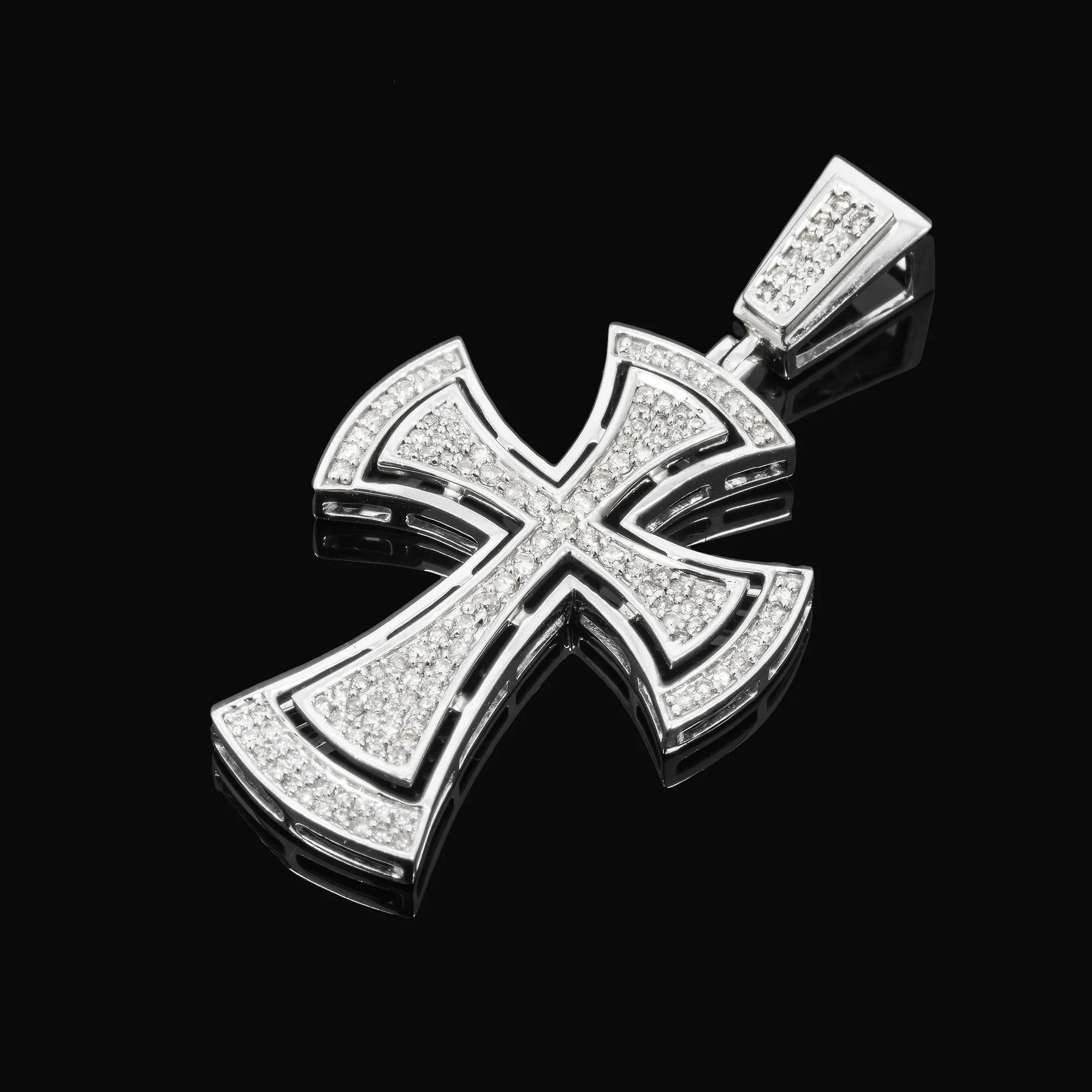 10K GOLD DIAMOND CROSS PENDANT 0.61 CT - Image 2