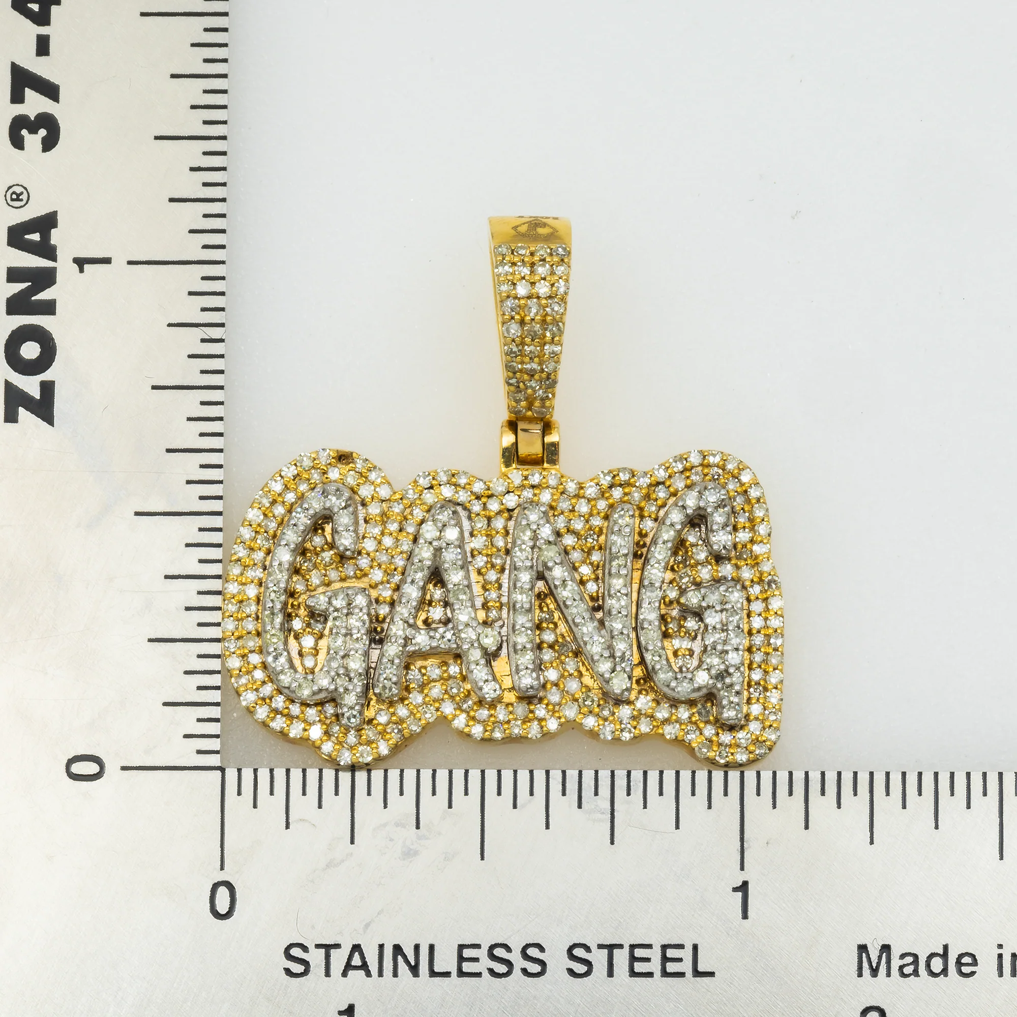 10K GOLD DIAMOND GANG PENDANT 1.18 CT - Image 3