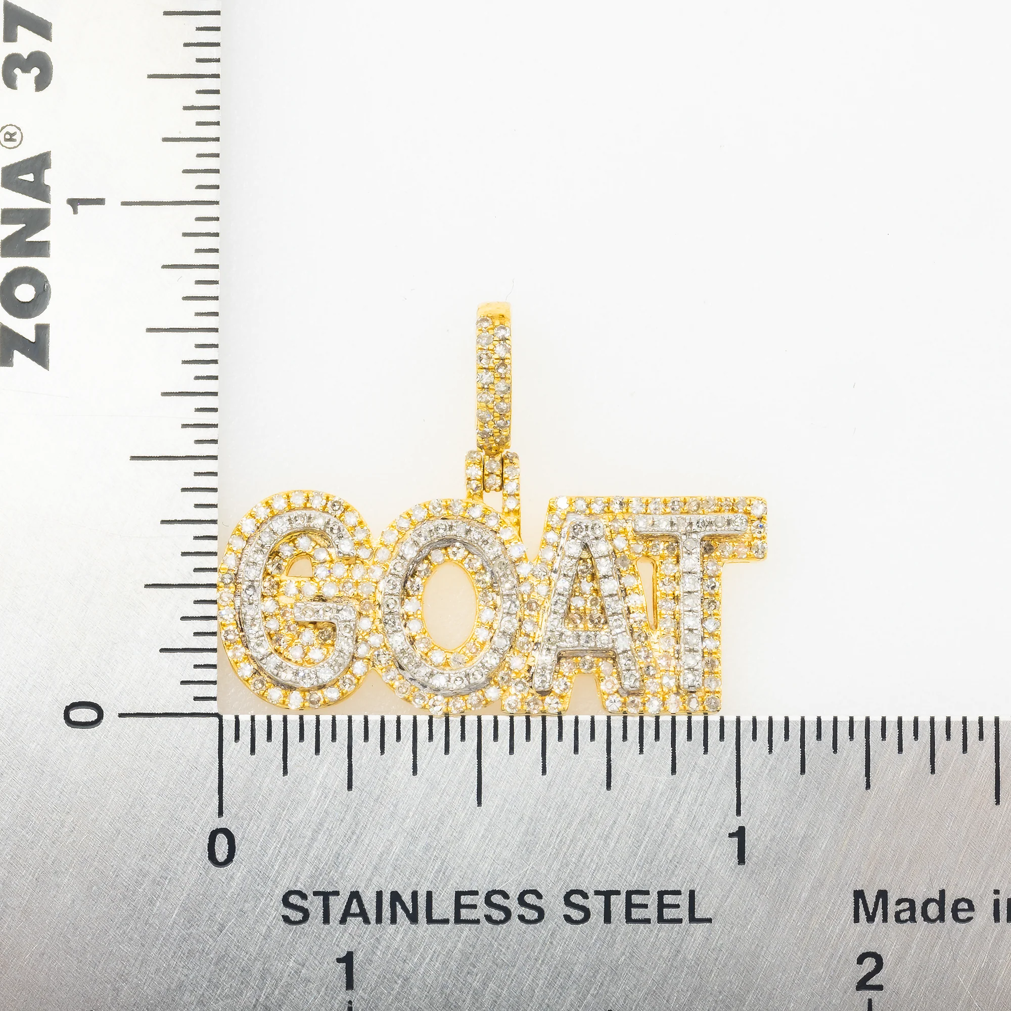 10K GOLD DIAMOND GOAT PENDANT 0.90 CT - Image 3