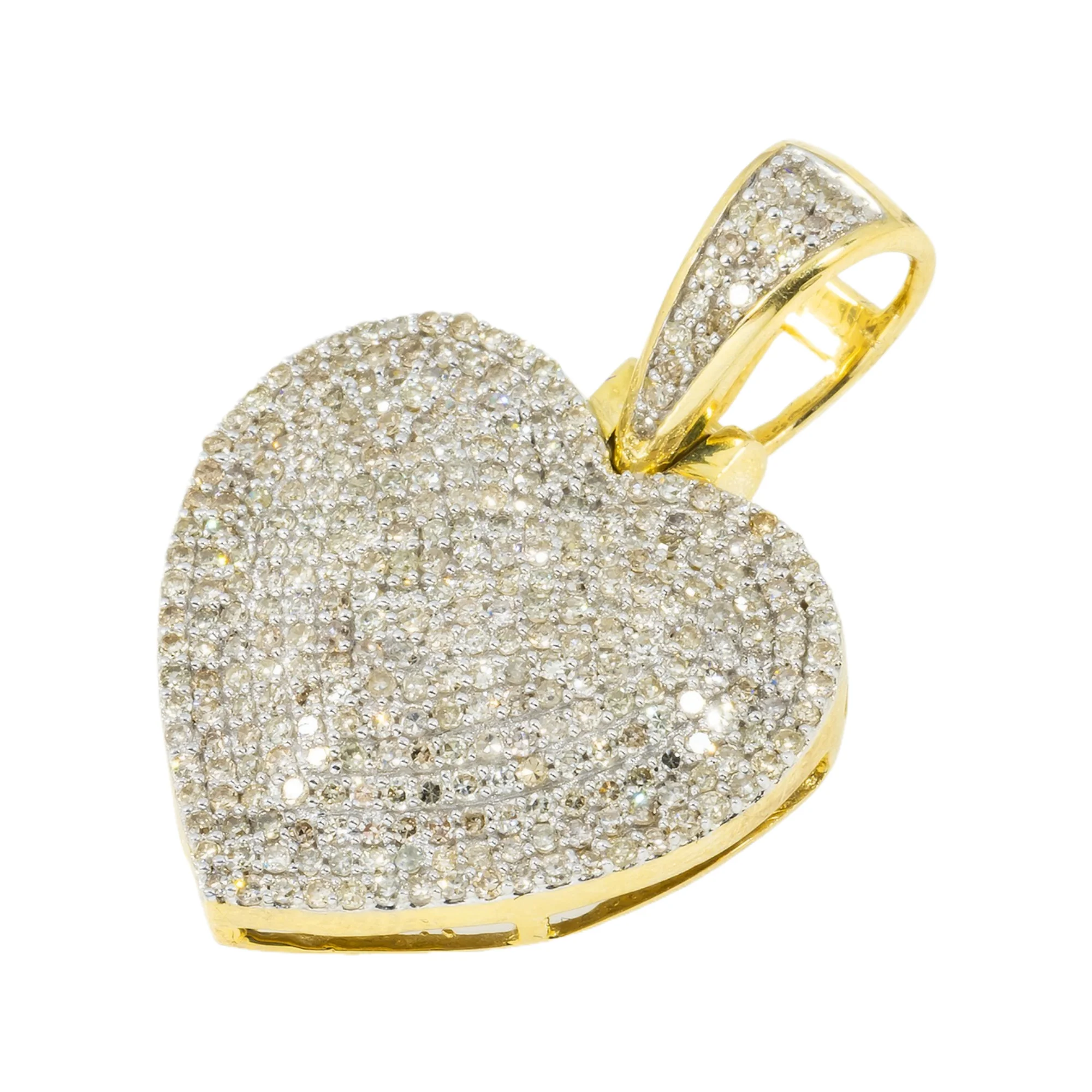10K GOLD DIAMOND HEART PENDANT 1.01 CT - Image 3