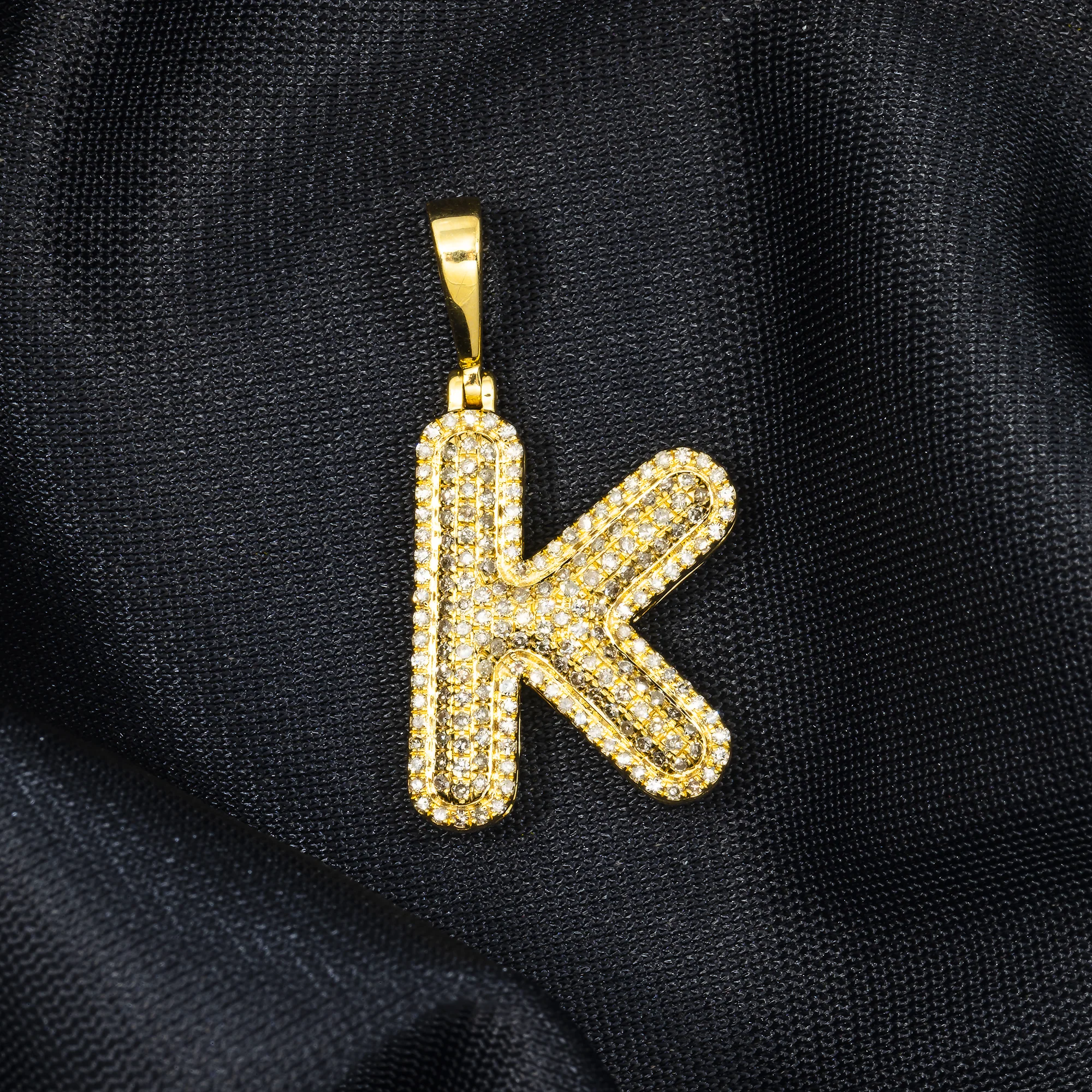 14K GOLD DIAMOND INITIAL LETTER K PENDANT 0.64 CT - Image 2