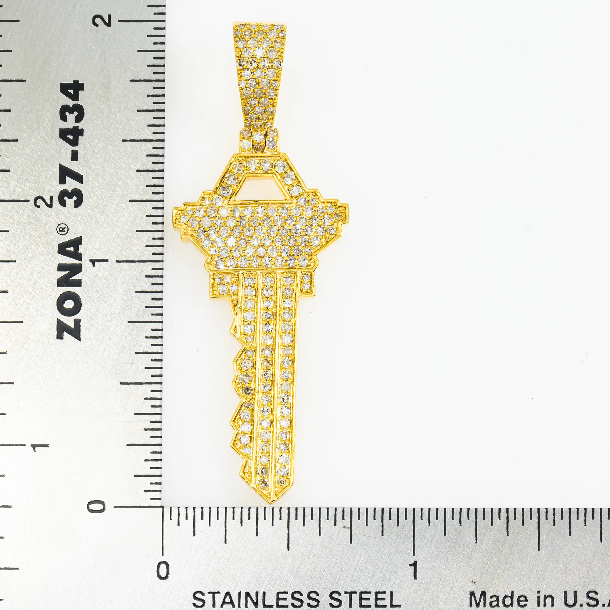 10K GOLD DIAMOND KEY PENDANT 1.26 CT - Image 4