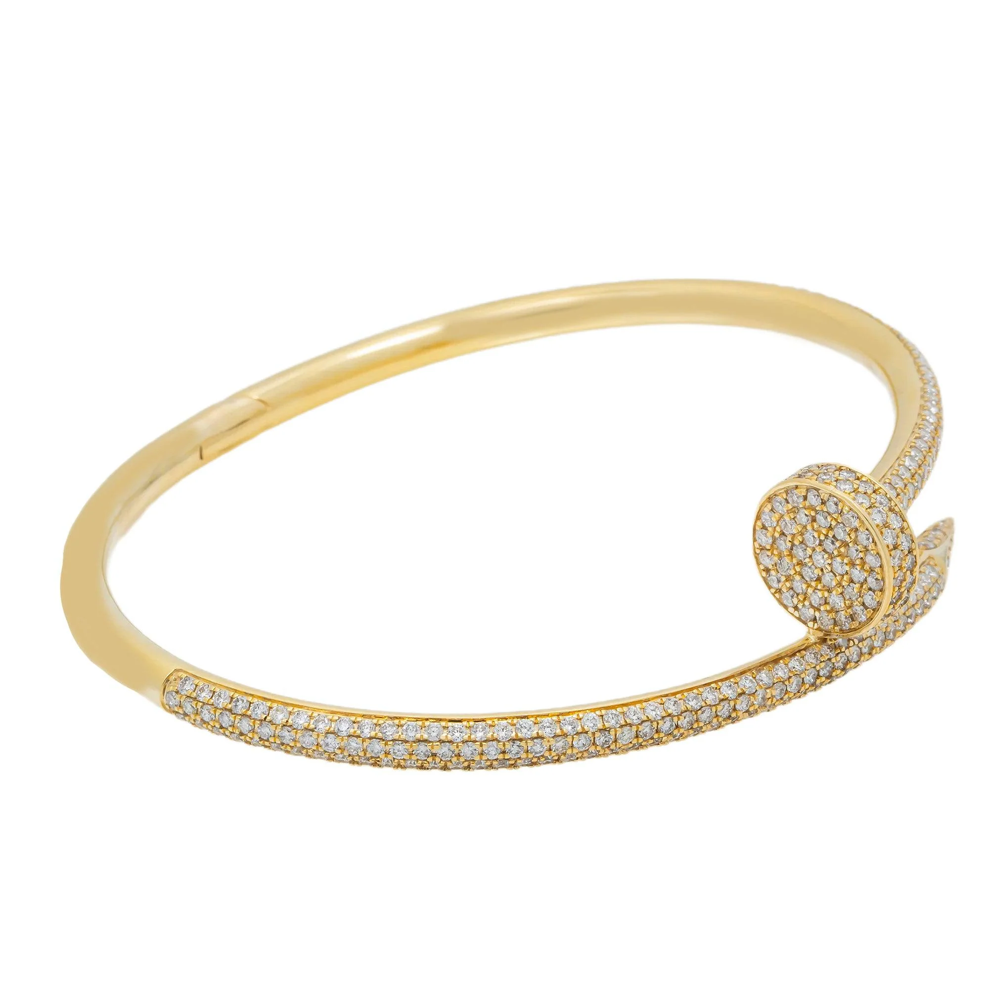 18K GOLD BANGLE BRACELET 3.27 CT DIAMONDS - Image 7