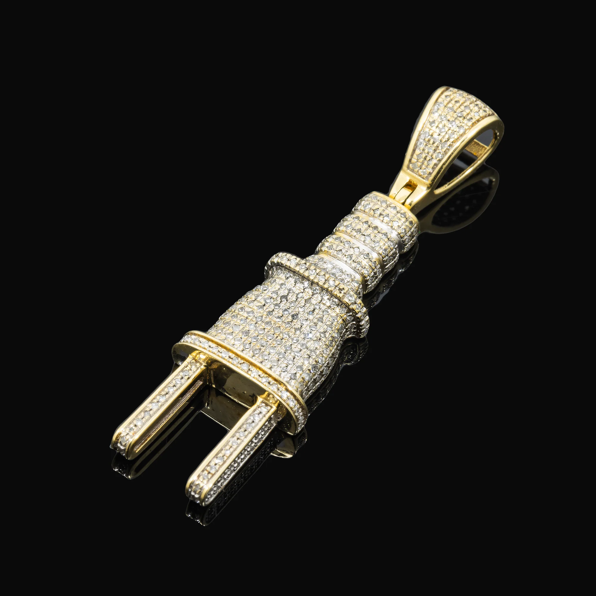 10K GOLD DIAMOND PLUG PENDANT 0.90 CT - Image 2