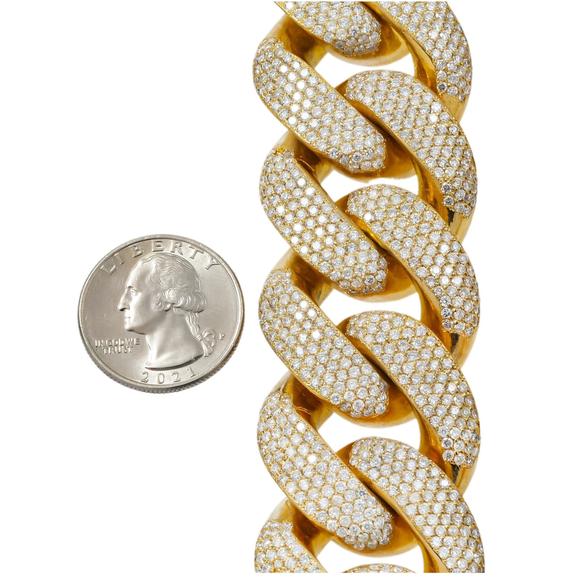 10K GOLD DIAMOND SOLID 32MM CUBAN LINK CHAIN 98.95 CT - Image 4