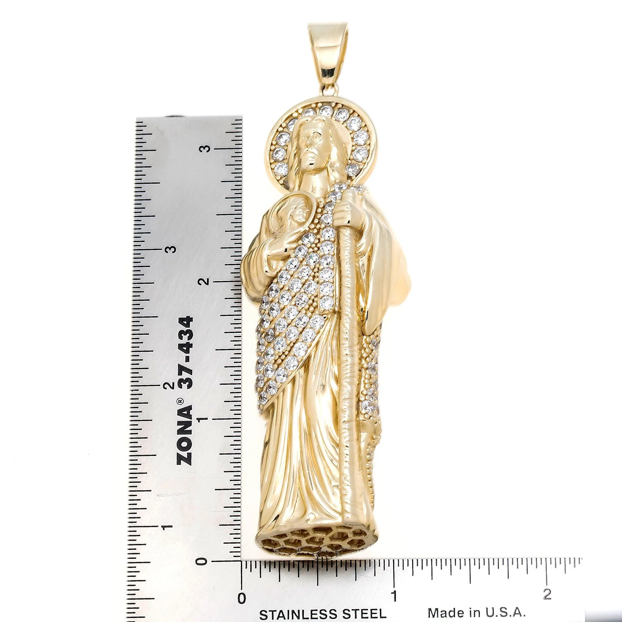 10K GOLD DIAMOND ST. JUDE PENDANT 43.6G - Image 4