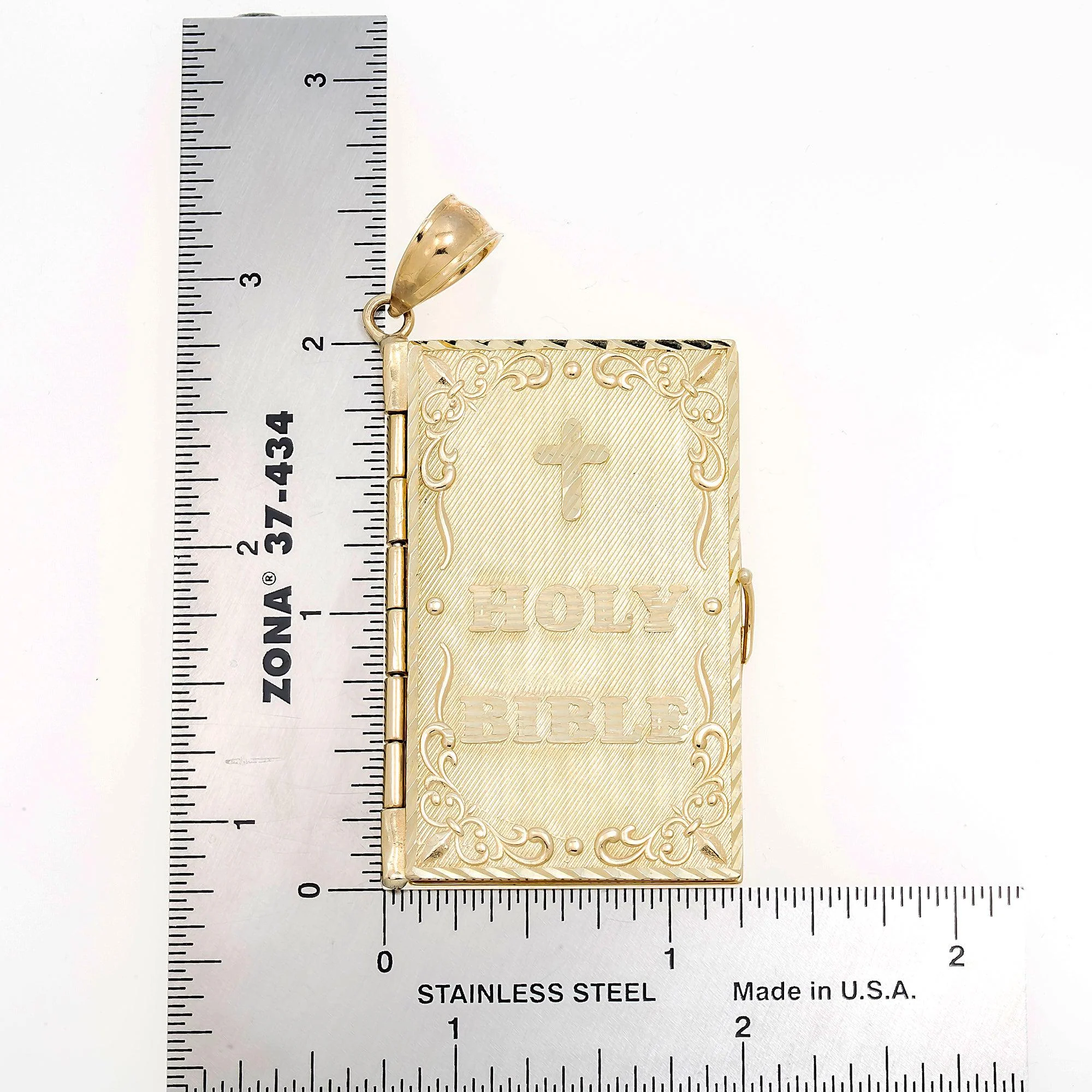 10K GOLD 3D HOLY BIBLE WITH PAGES PENDANT 45.0G - Image 5