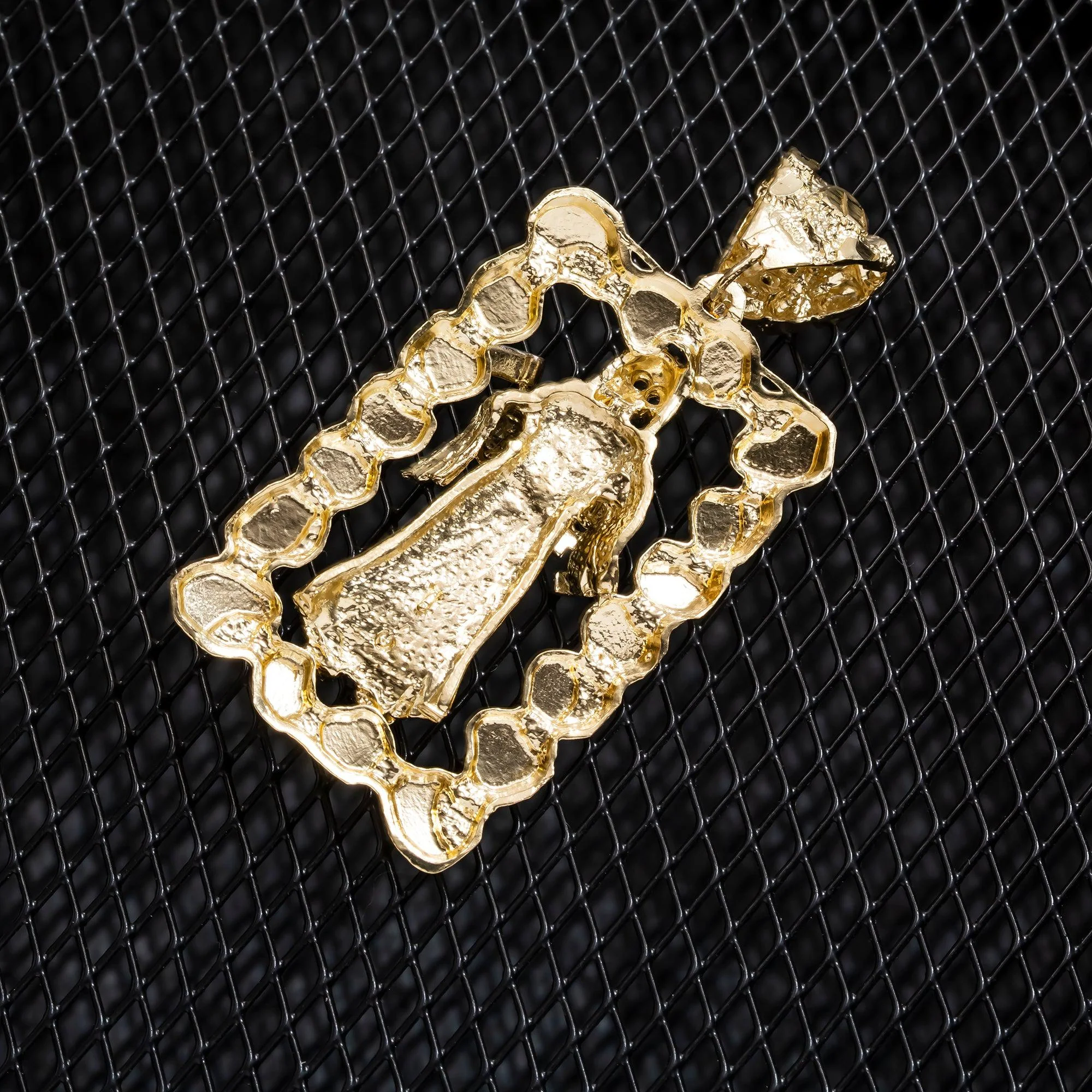 10K GOLD NUGGET TWO TONE GRIM REAPER PENDANT 18.3G - Image 3