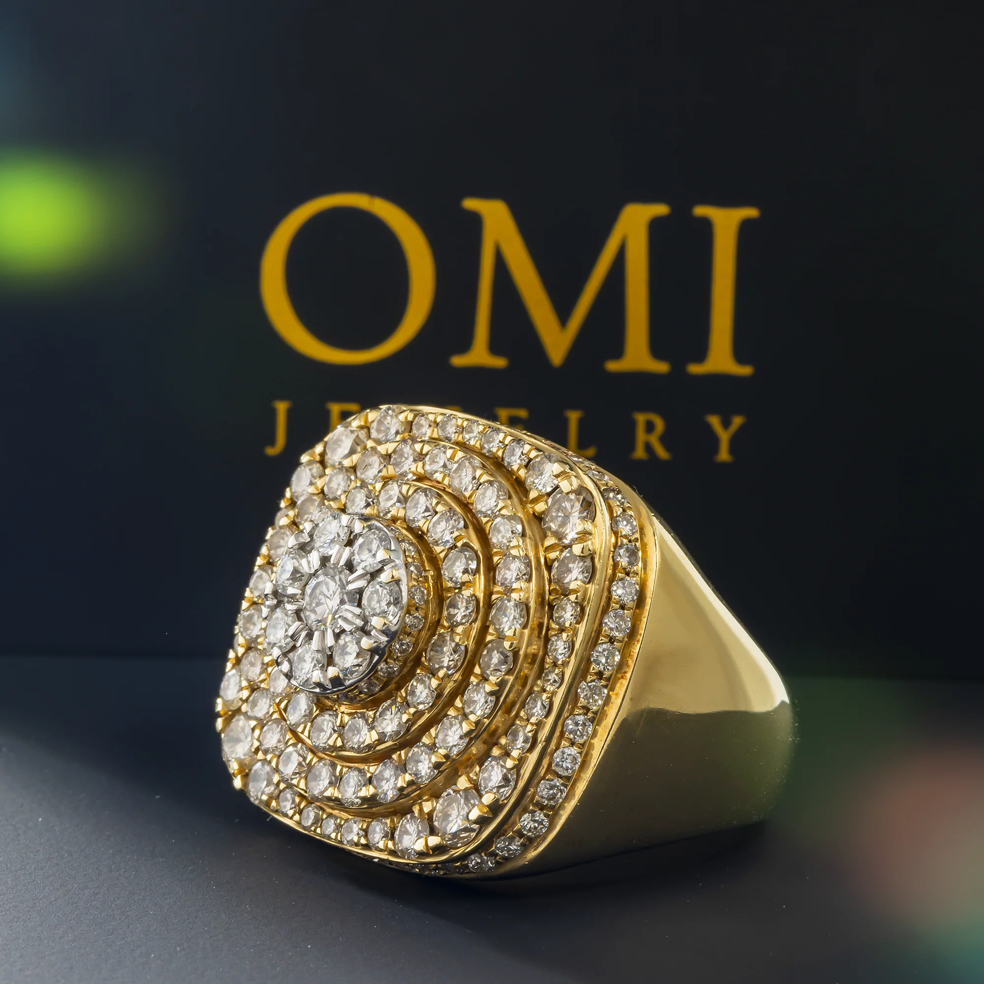 14K GOLD ROUND DIAMOND 3D STATEMENT RING 3.25 CT - Image 5