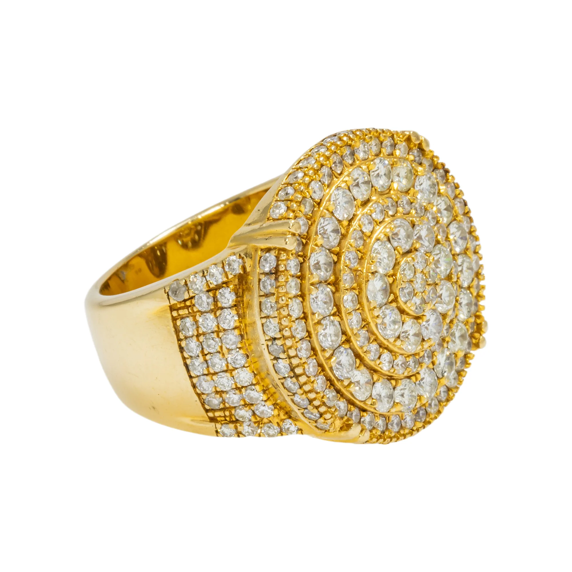 14K GOLD ROUND DIAMOND STATEMENT RING 4.00 CT - Image 3