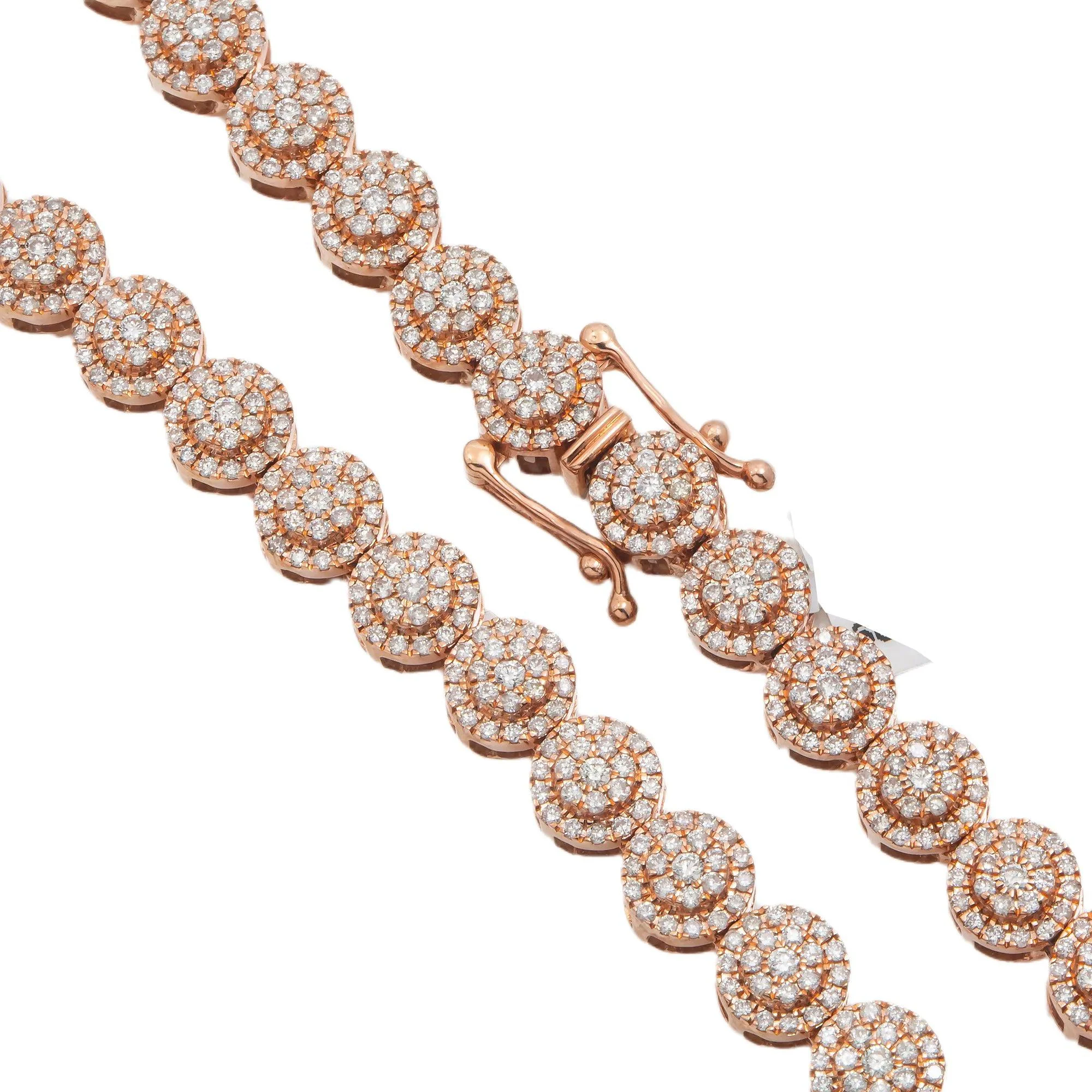 10K GOLD ROUND DIAMOND CHAIN 11.16 CT - Image 3