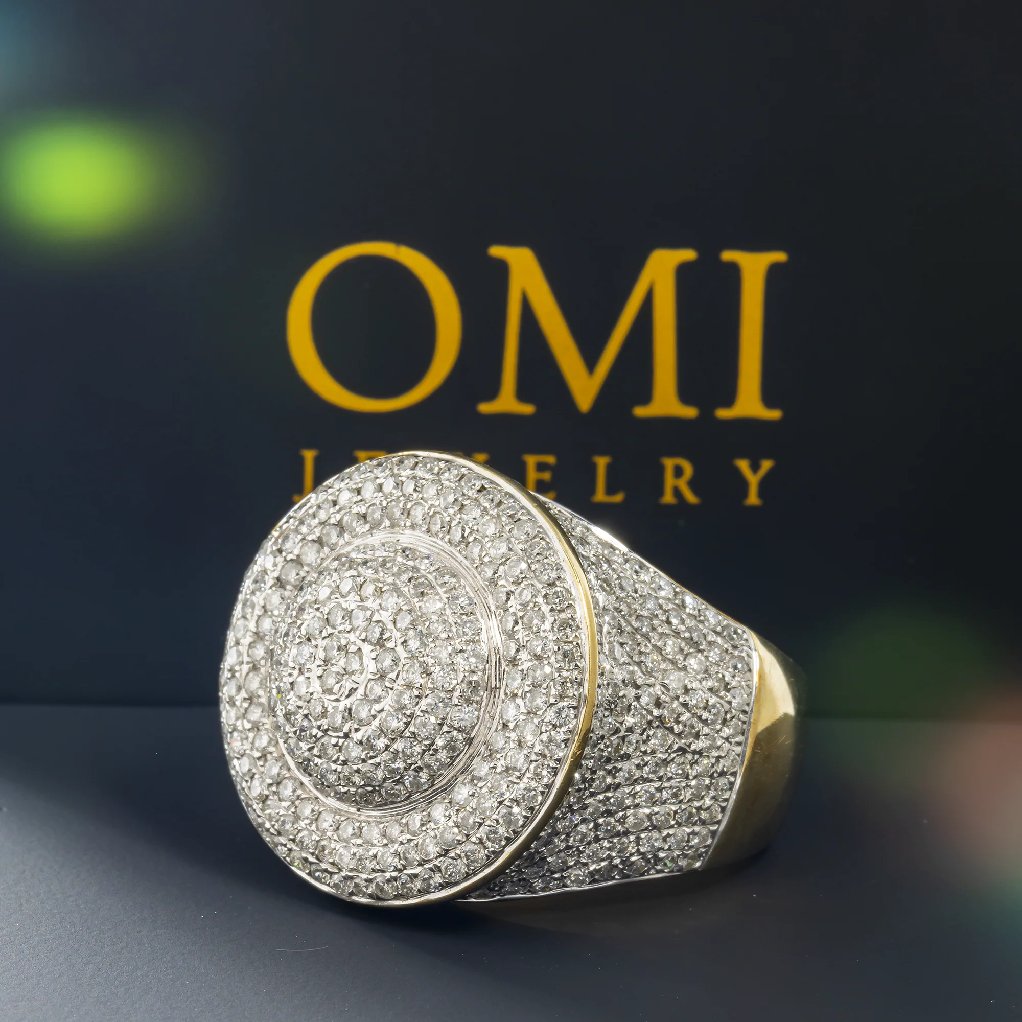 10K GOLD ROUND DIAMOND CLUSTER STATEMENT RING 4.00 CT - Image 4