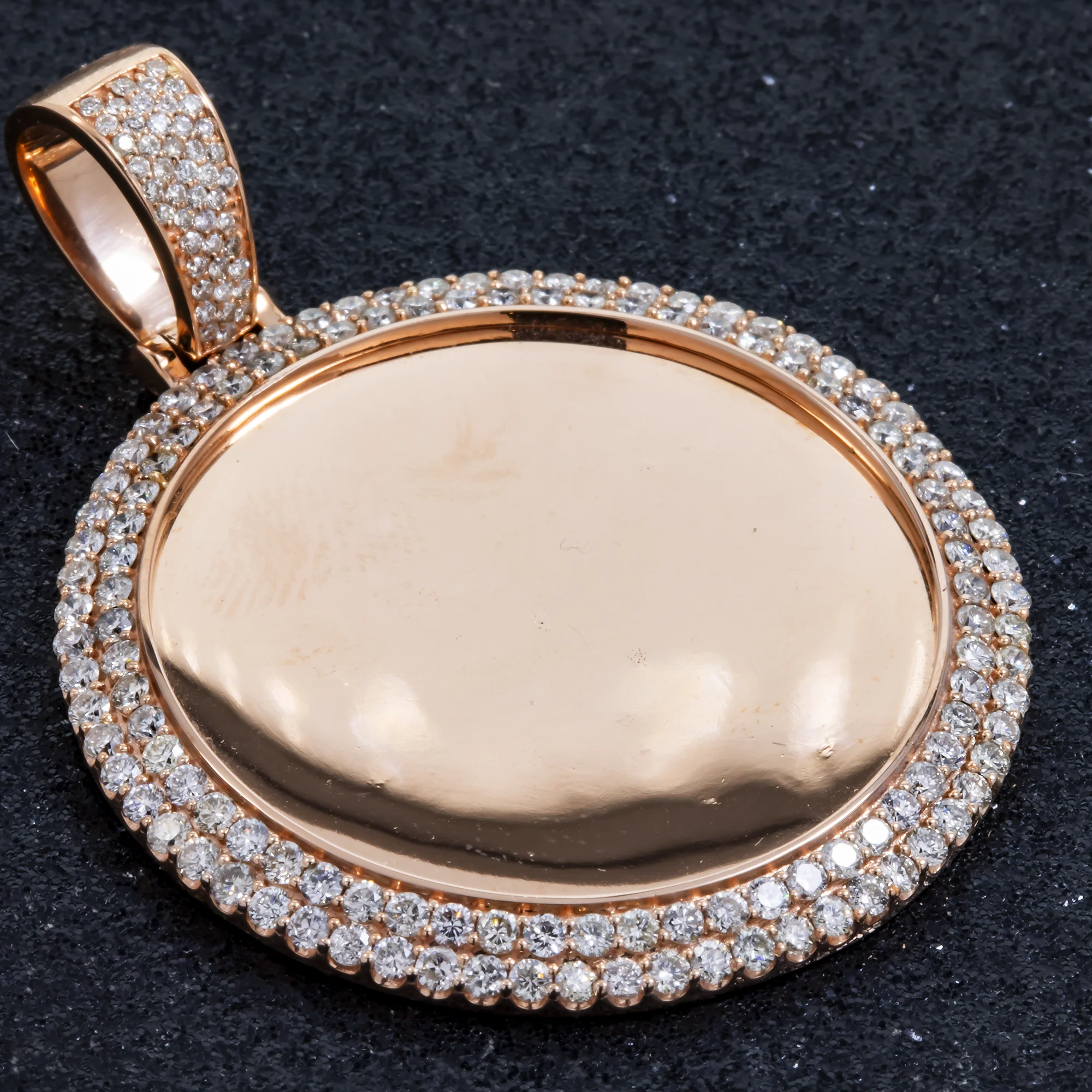 10K GOLD ROUND DIAMOND CIRCLE PICTURE PENDANT 2.65 CT - Image 3