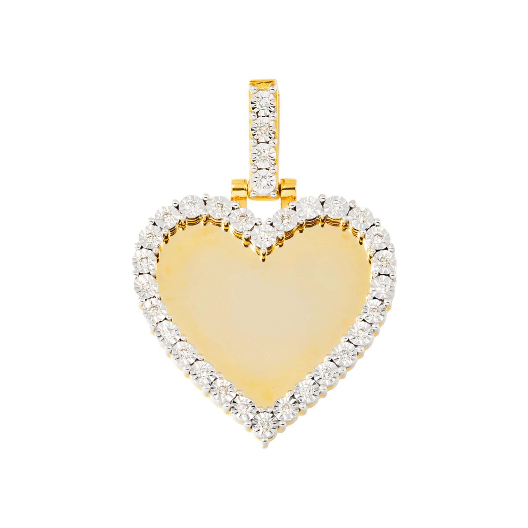 10K GOLD ROUND DIAMOND HEART PICTURE PENDANT 0.56 CT