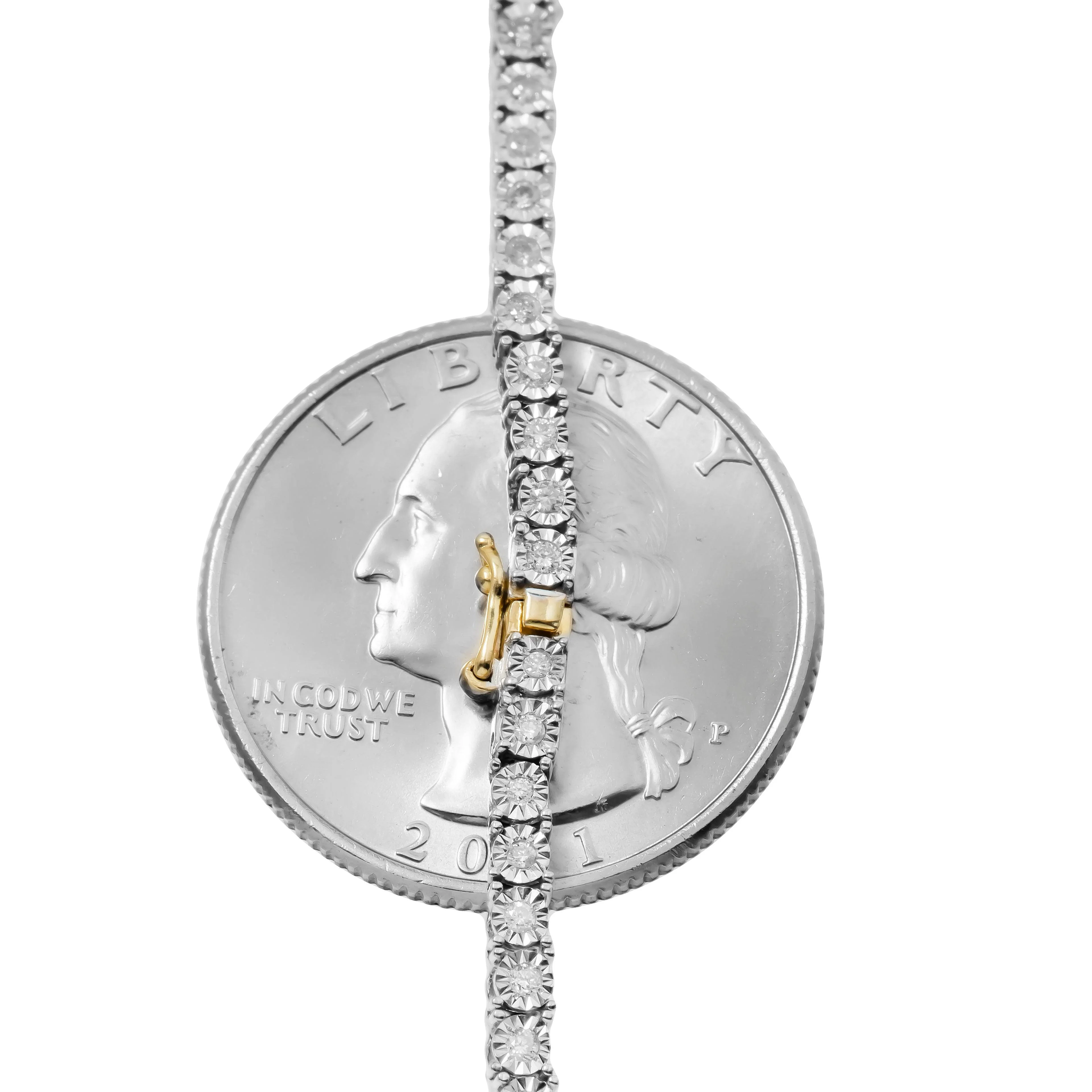 10K GOLD ROUND DIAMOND TENNIS CHAIN 1.99 CT - Image 5