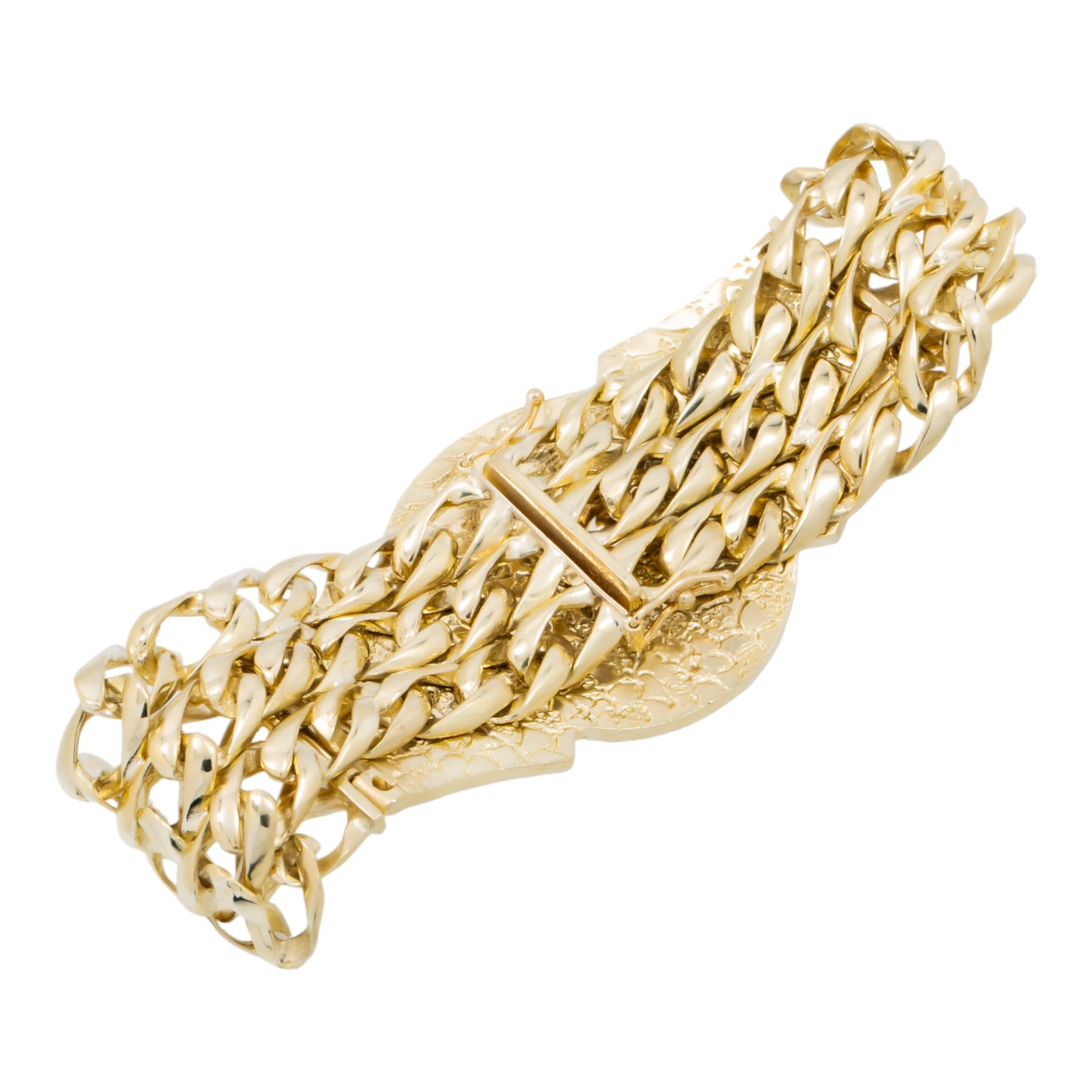 10K GOLD SOLID ST JUDE CUBAN CURB LINK BRACELET - Image 3