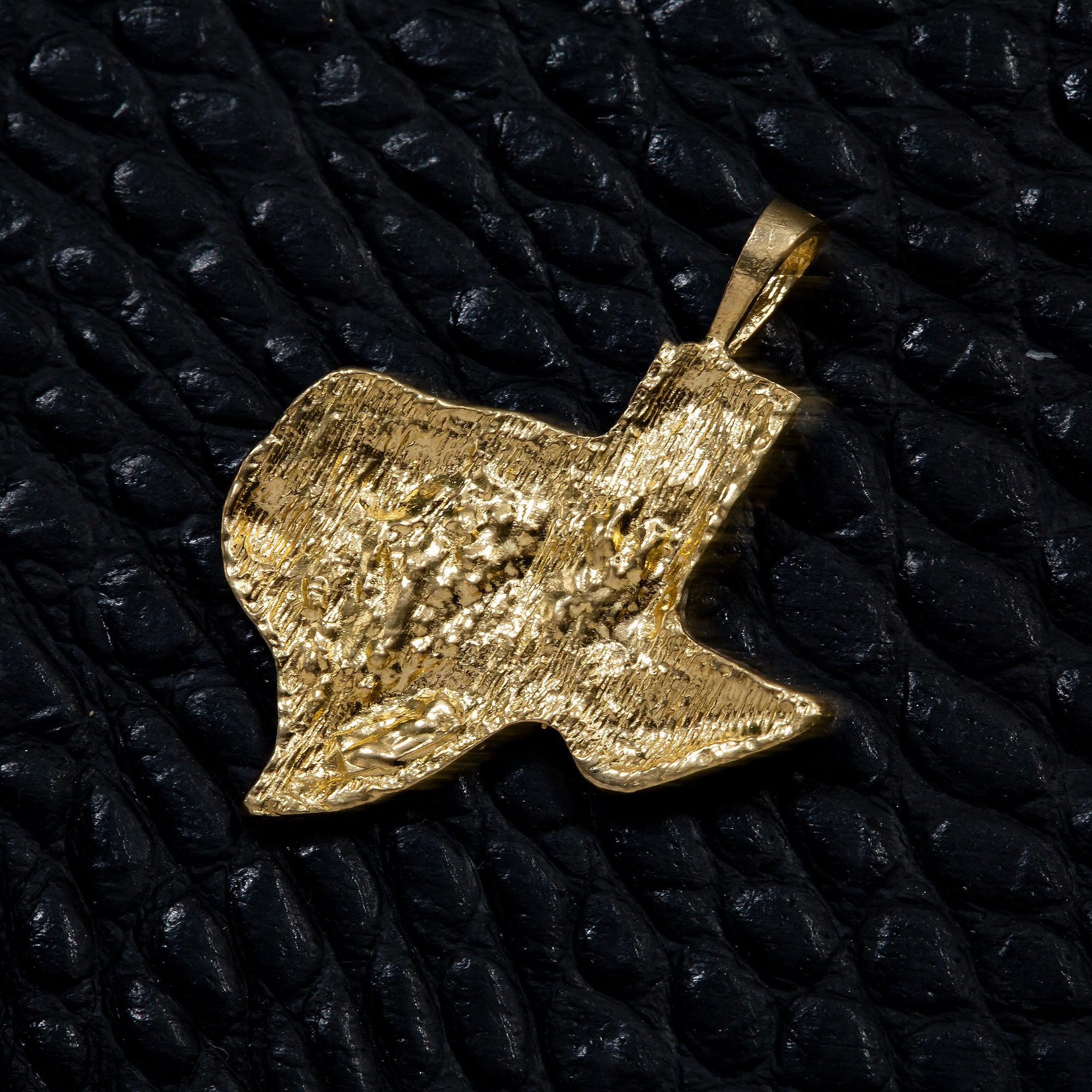 10K GOLD TEXAS STATE PENDANT 1.2" - Image 3