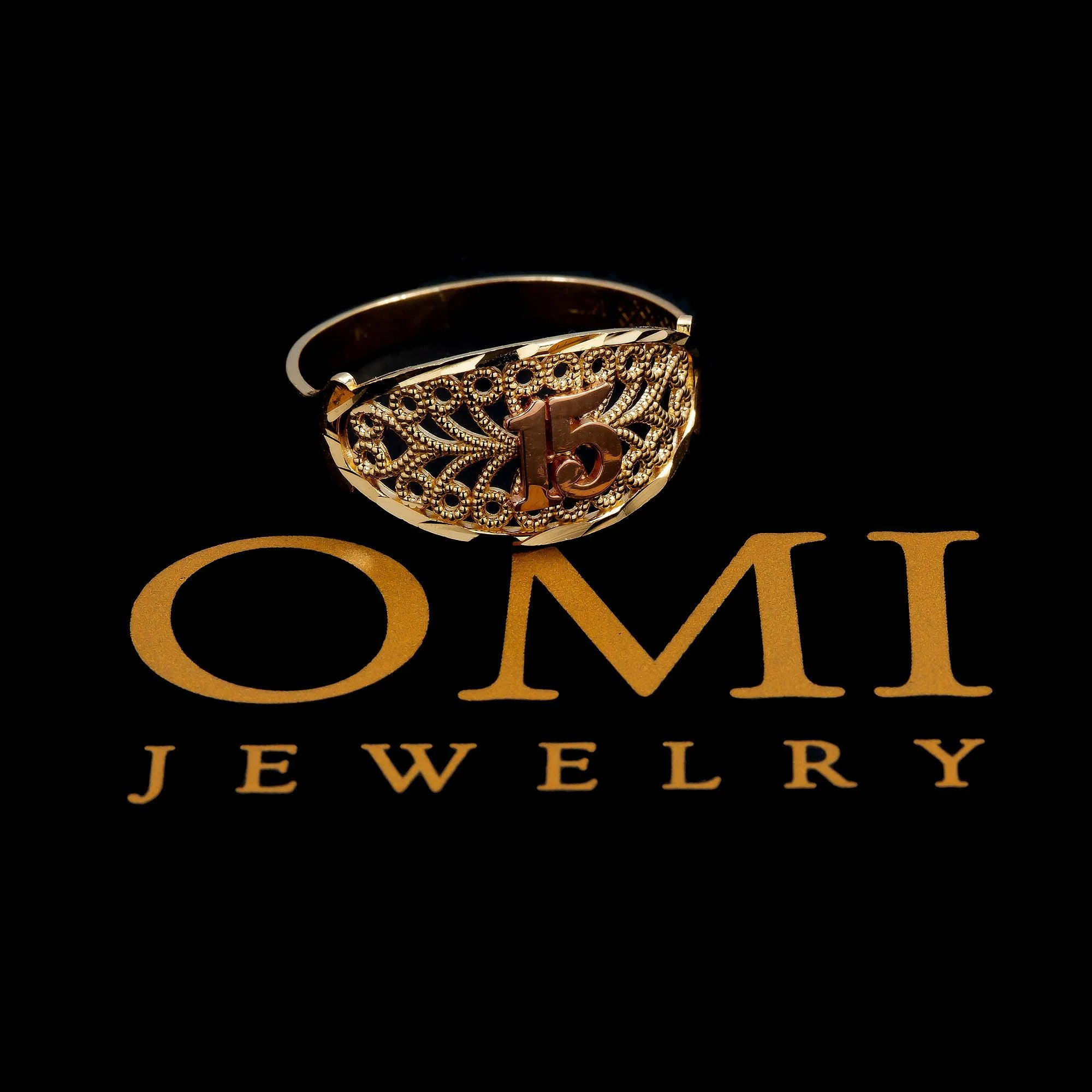 10K GOLD TWO TONE NUMBER 15 RING 1.9G - Image 3