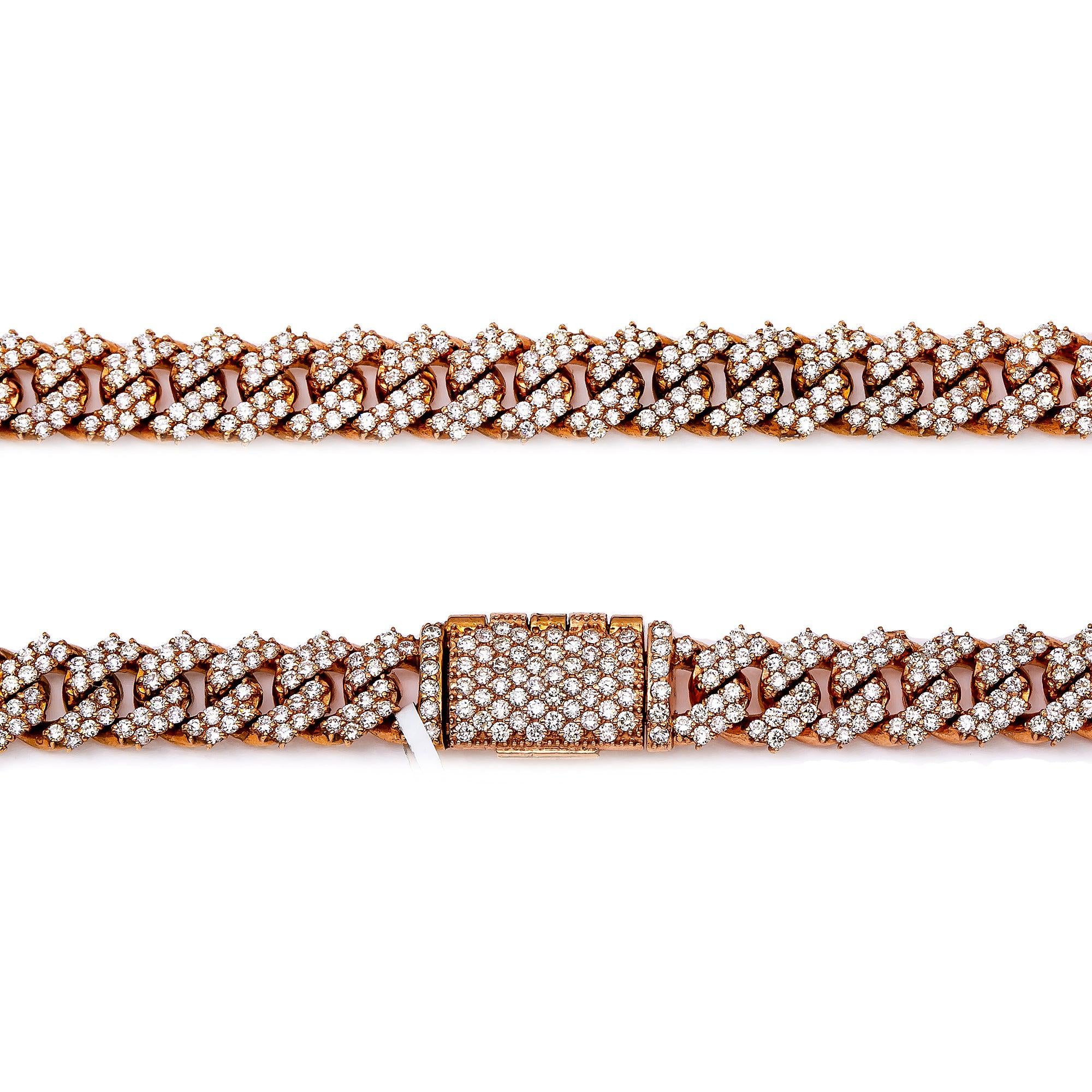 10K ROSE GOLD 22" | 7MM CUBAN CHAIN WITH 15.55 CT DIAMONDS - Image 3