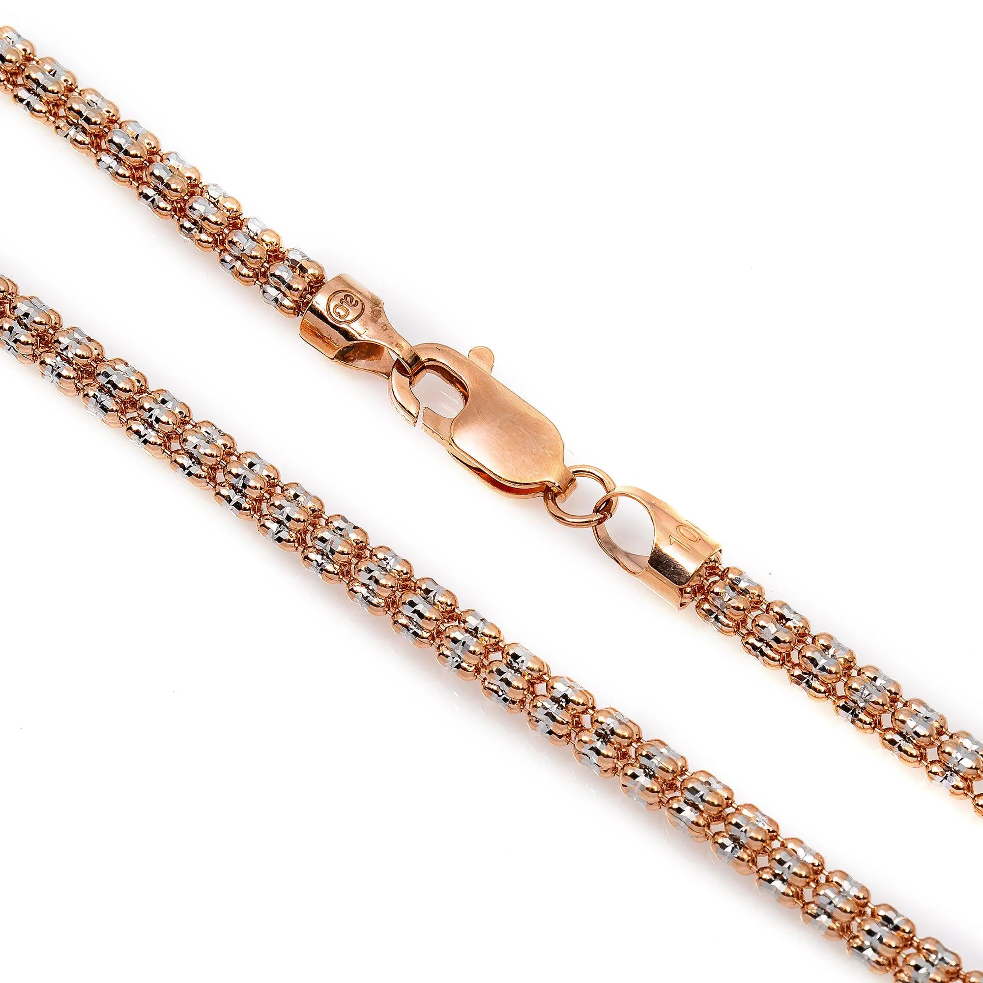 10K Rose Gold 3.35mm Ice Chain Available In Sizes 18"-26" - Image 3